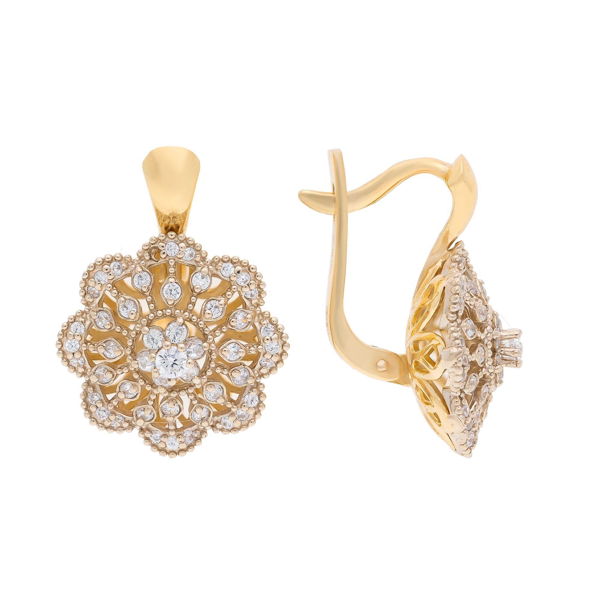 Серьги, золото, 585, 7.5г, 50435, изображение 2 | GoldMarket.kz