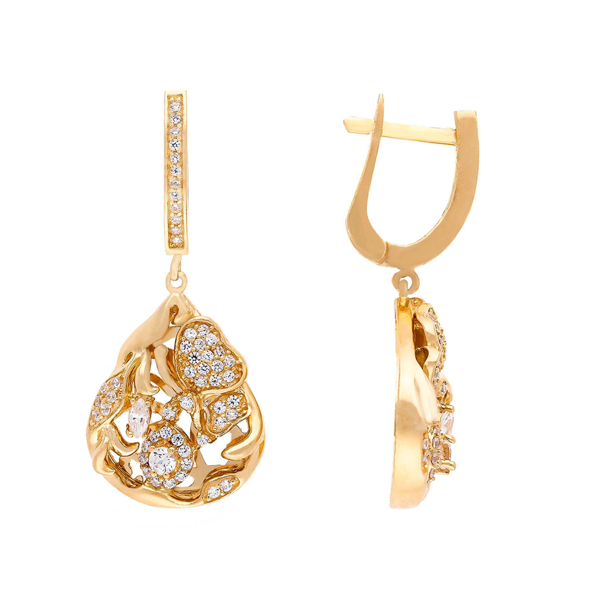 Серьги, золото, 585, 10.56г, 52617, изображение 2 | GoldMarket.kz