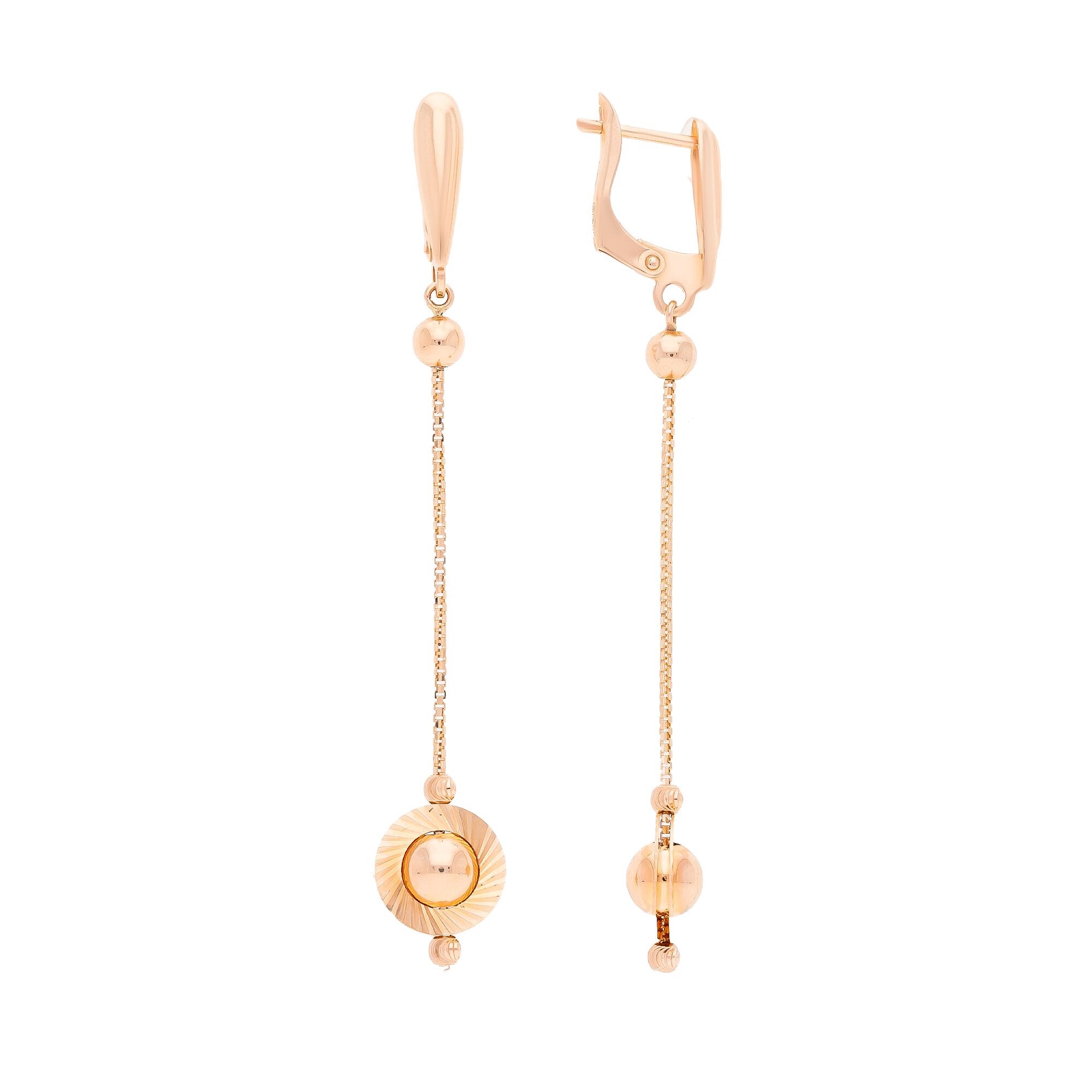 Серьги, золото, 585, 3.4г, 45694, изображение 2 | GoldMarket.kz