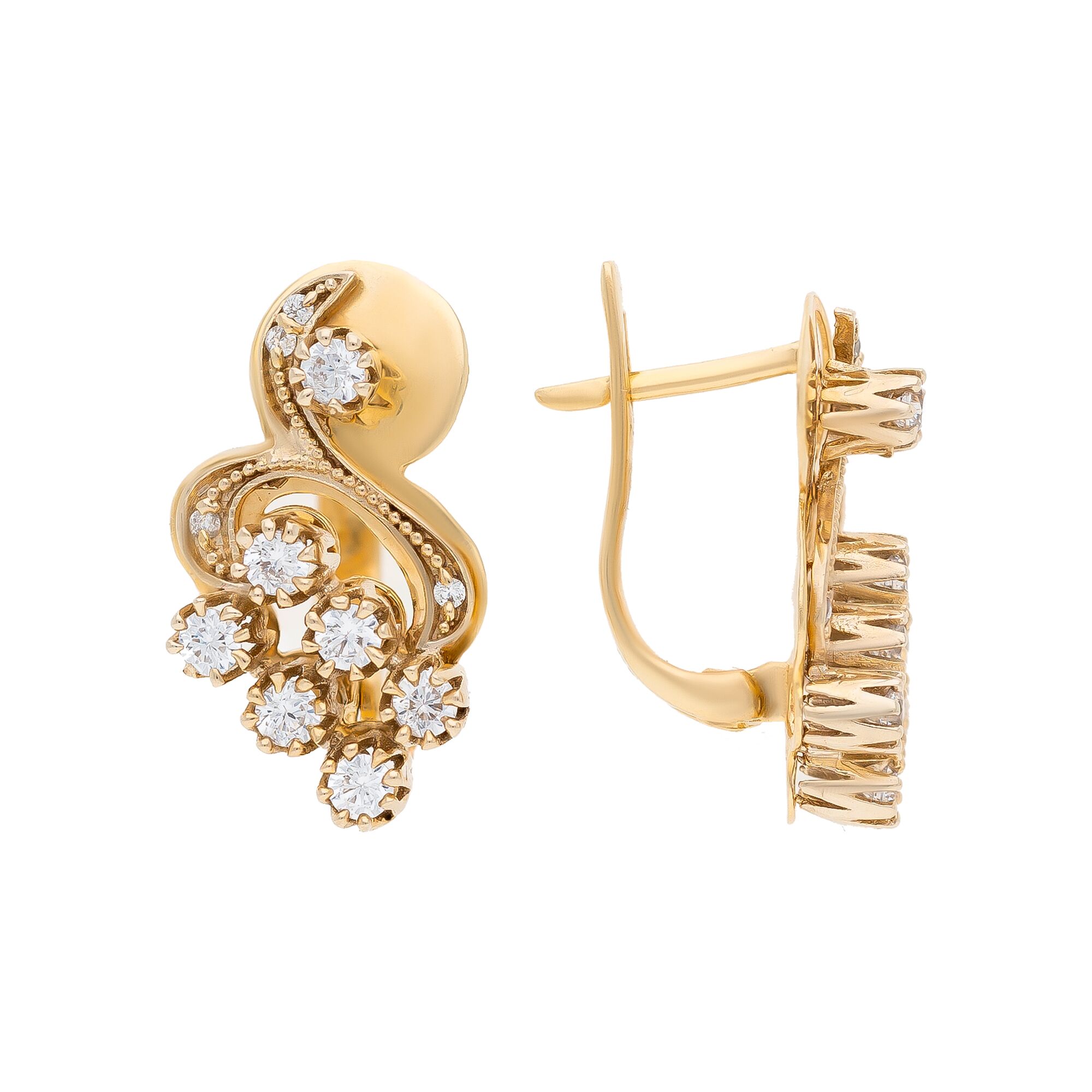 Серьги, золото, 585, 6.23г, 47707, изображение 2 | GoldMarket.kz