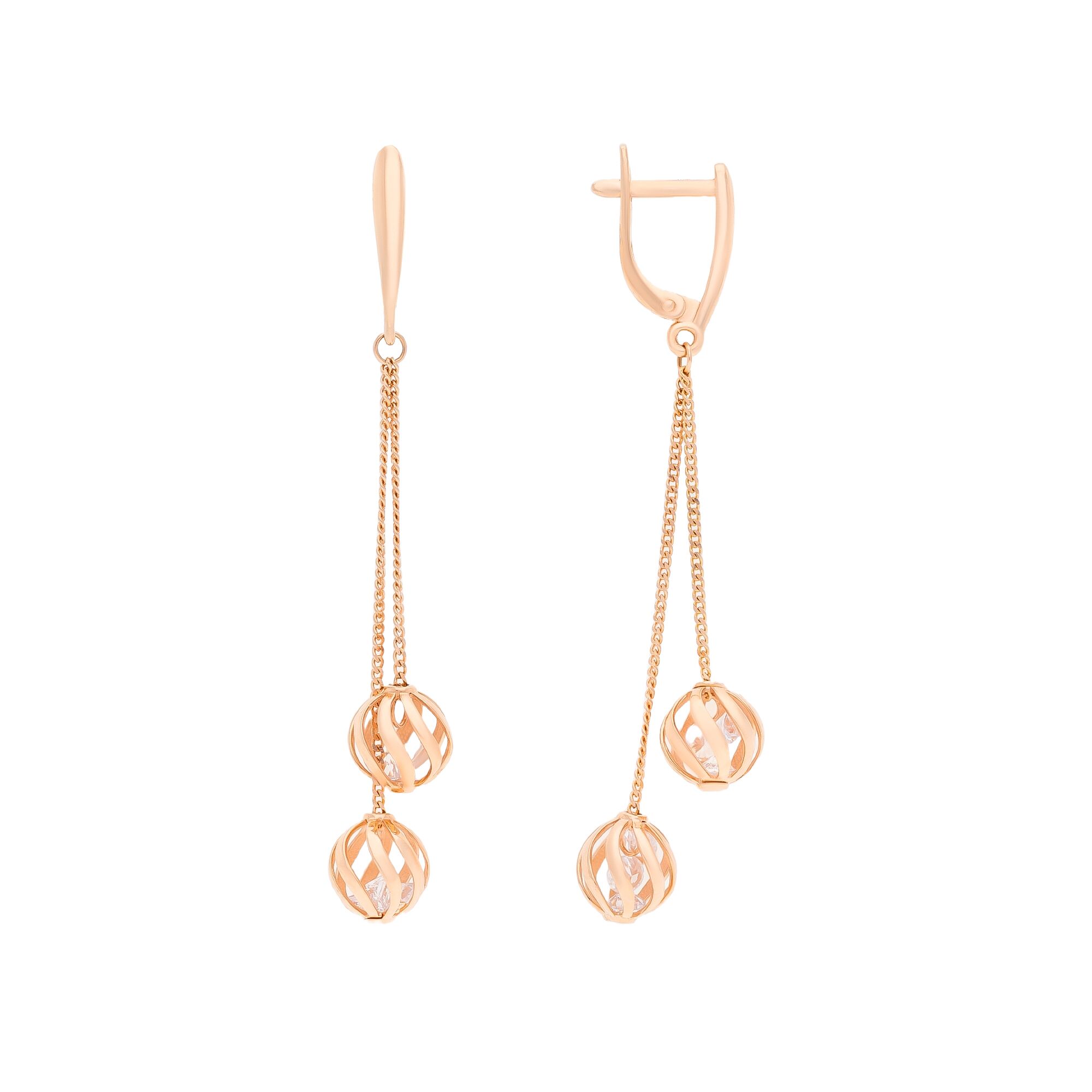 Серьги, золото, 585, 4.1г, 55110, изображение 2 | GoldMarket.kz