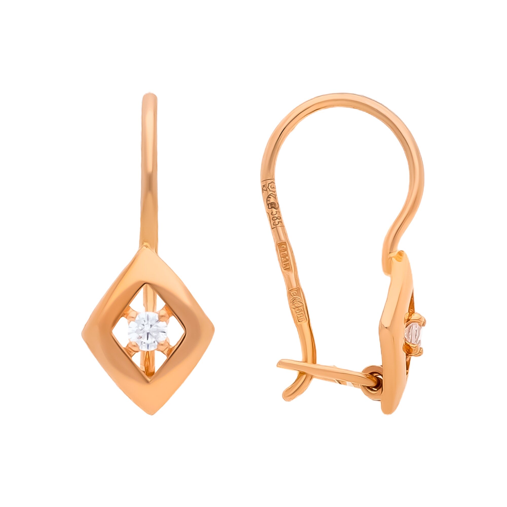 Серьги, золото, 585, 1.07г, 58799, изображение 2 | GoldMarket.kz