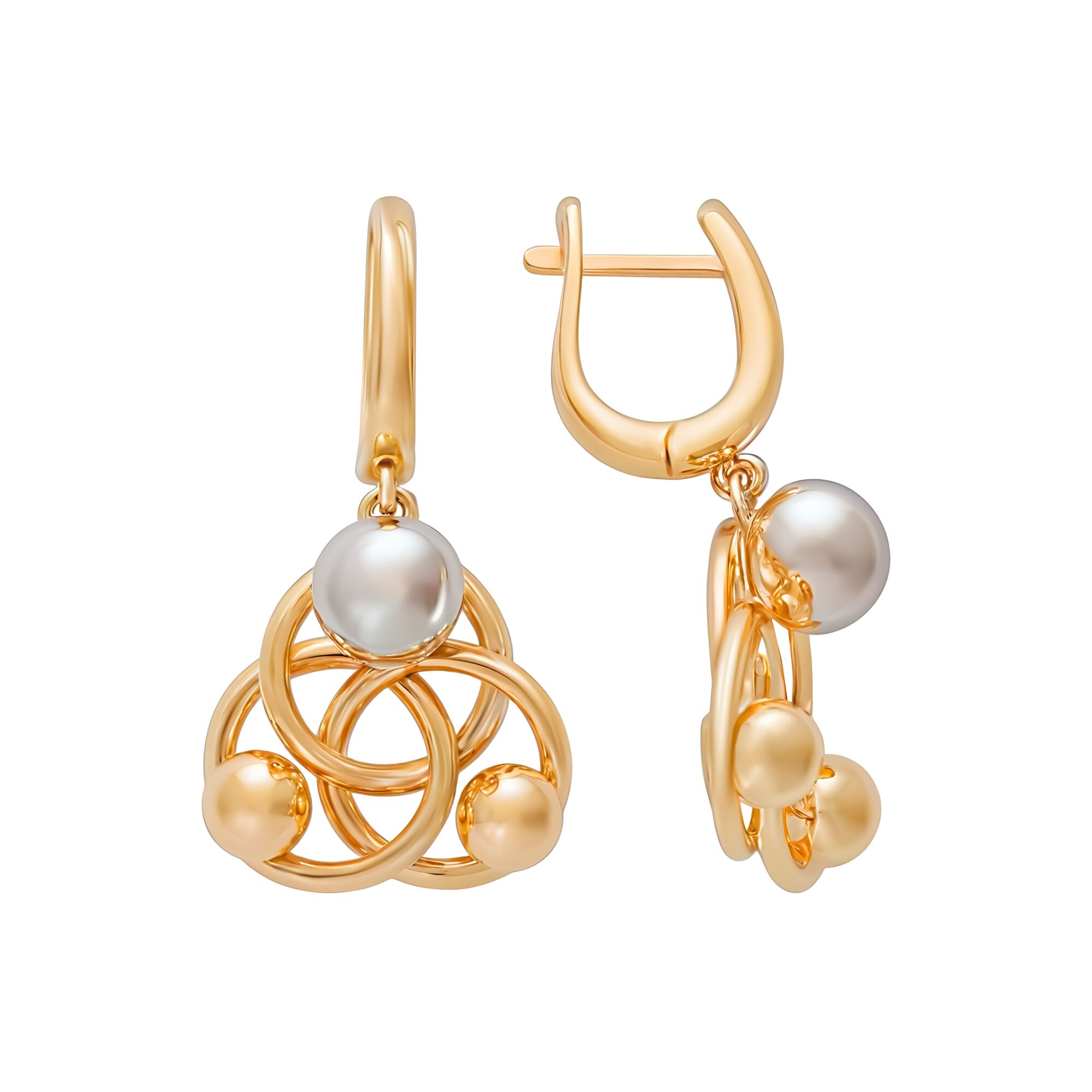 Серьги, золото, 585, 5.89г, 59239, изображение 2 | GoldMarket.kz