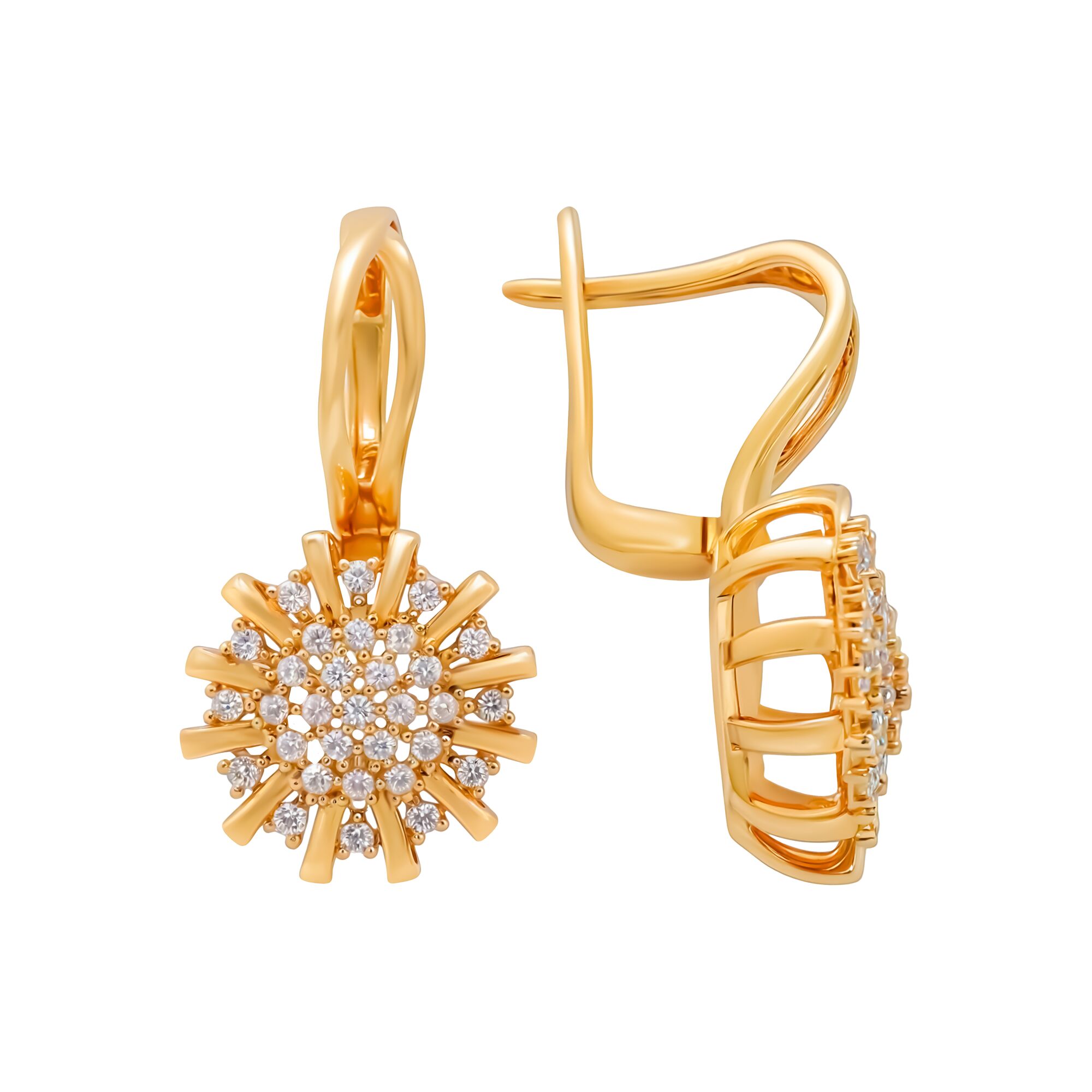 Серьги, золото, 585, 6.33г, 59393, изображение 2 | GoldMarket.kz