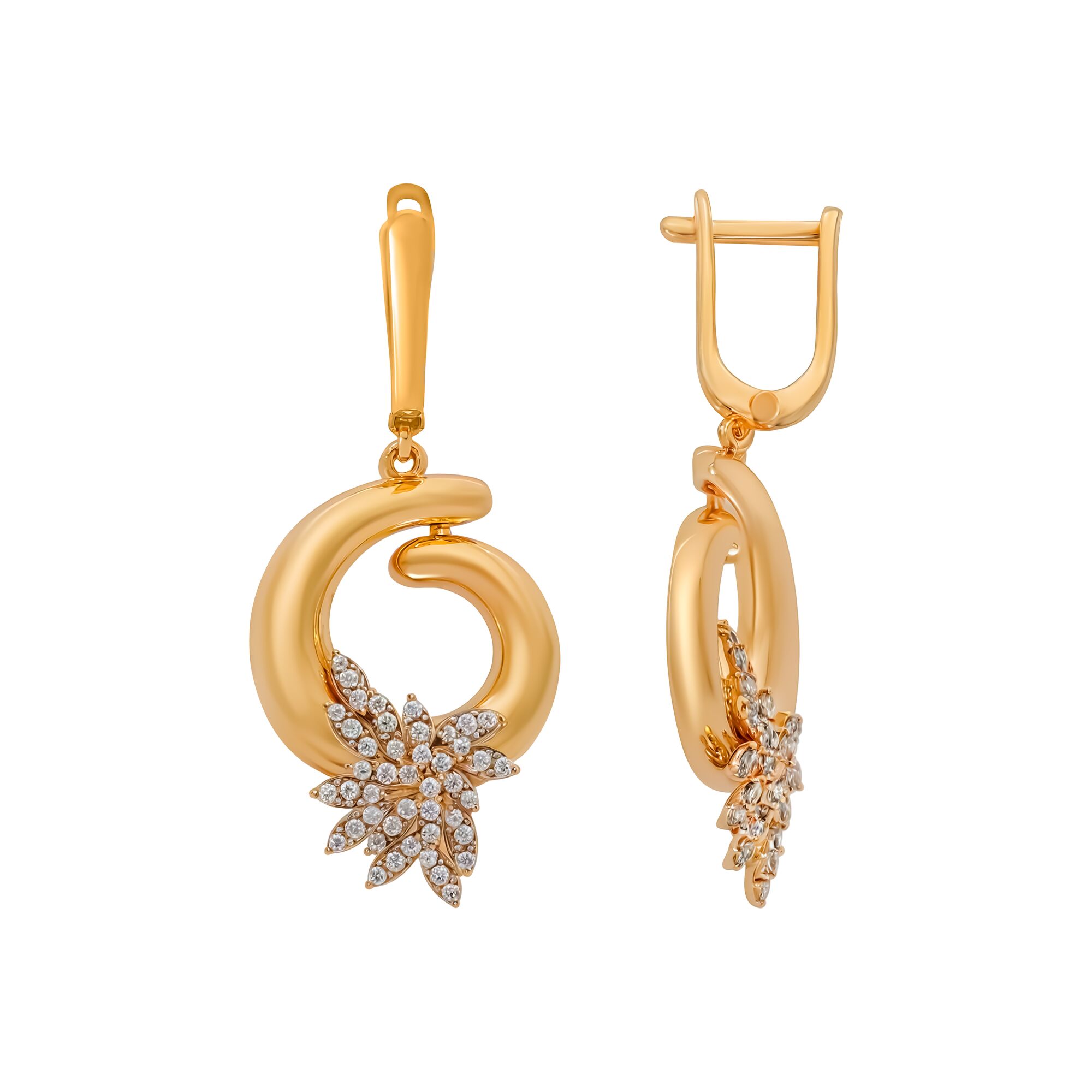 Серьги, золото, 585, 6.5г, 59519, изображение 2 | GoldMarket.kz