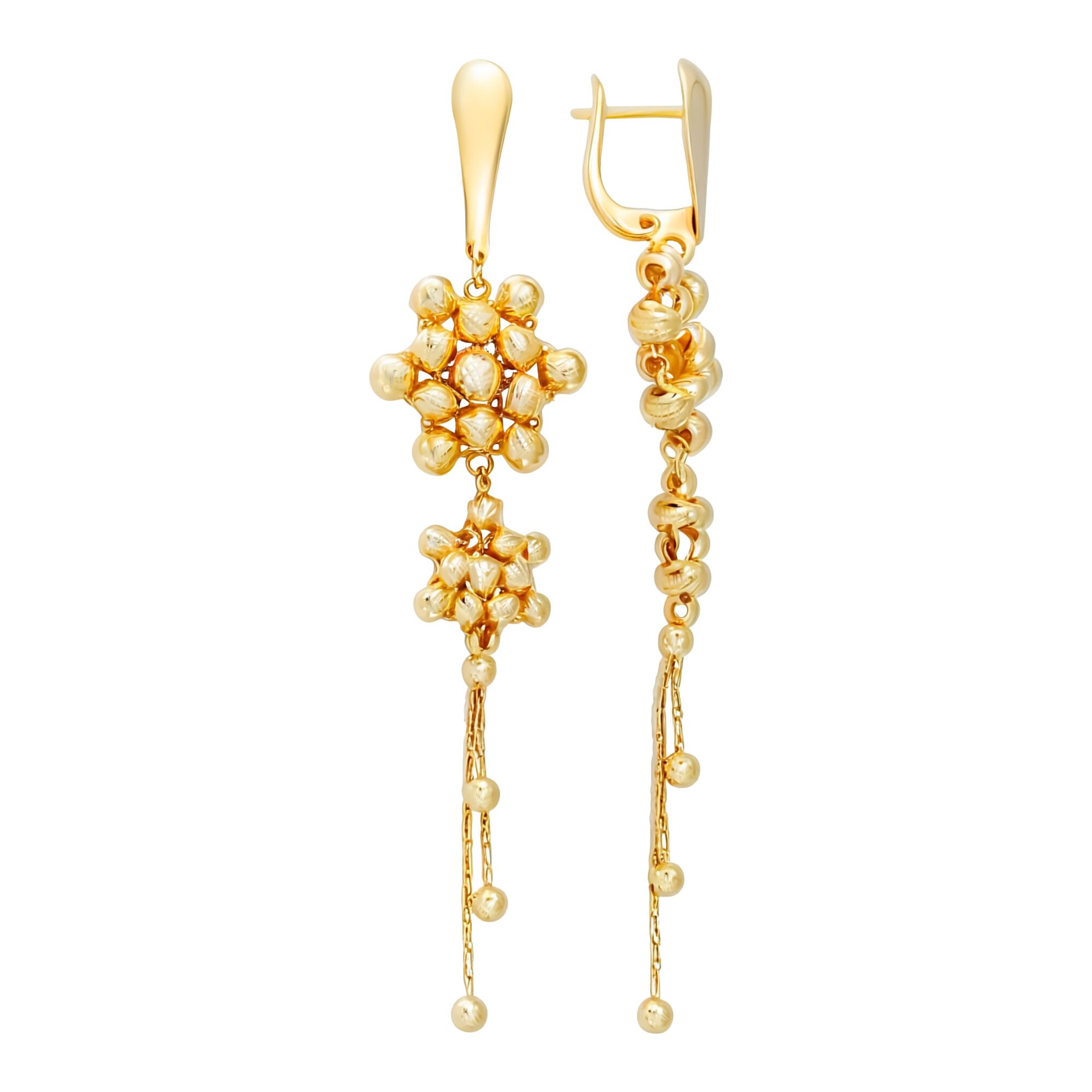 Серьги, золото, 585, 6.77г, 60014, изображение 2 | GoldMarket.kz