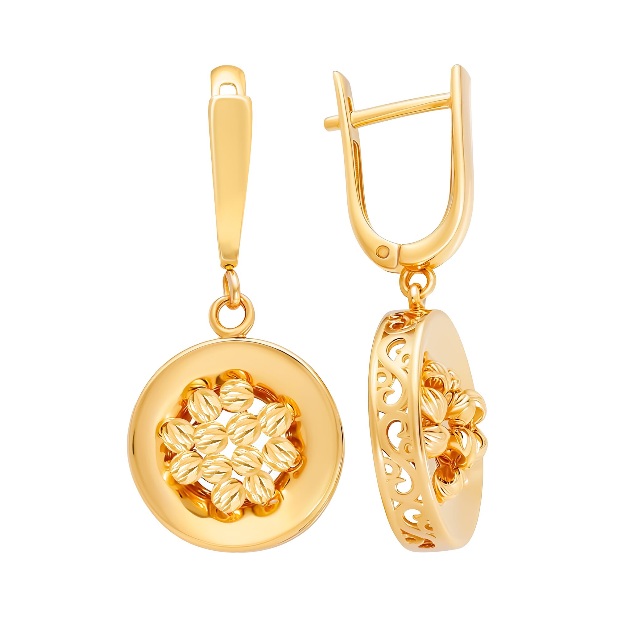 Серьги, золото, 585, 6.75г, 60017, изображение 2 | GoldMarket.kz