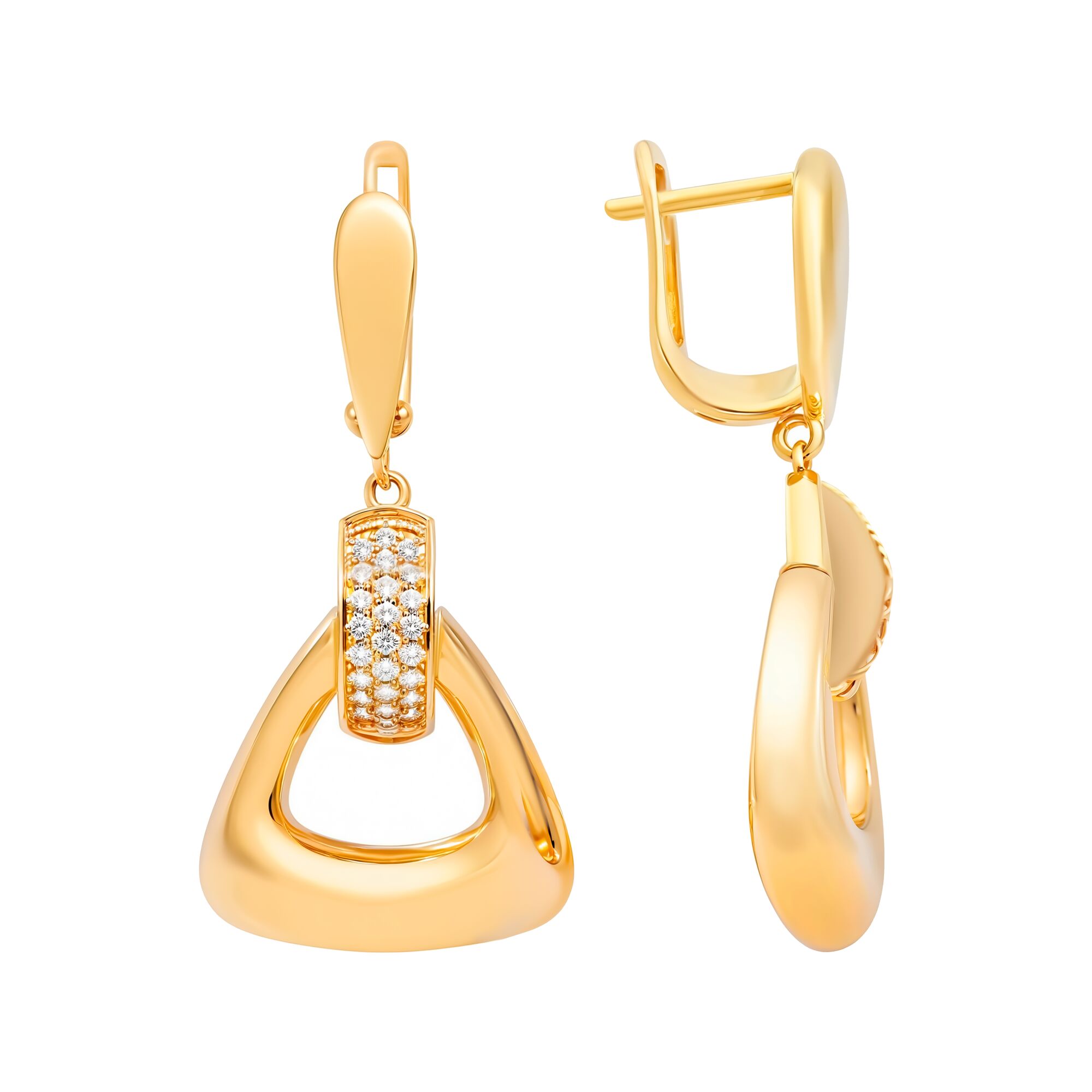 Серьги, золото, 585, 6.8г, 60018, изображение 2 | GoldMarket.kz