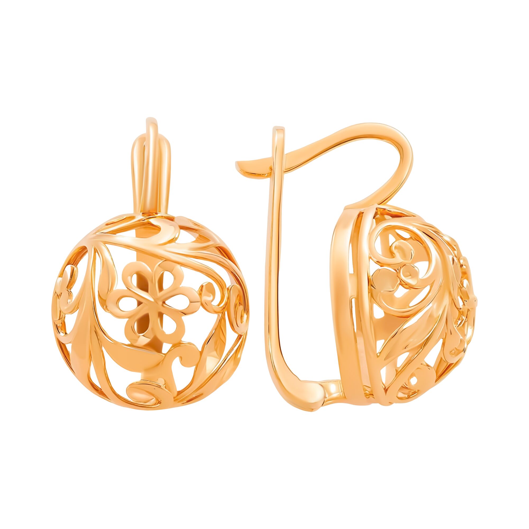 Серьги, золото, 585, 6.46г, 60034, изображение 2 | GoldMarket.kz