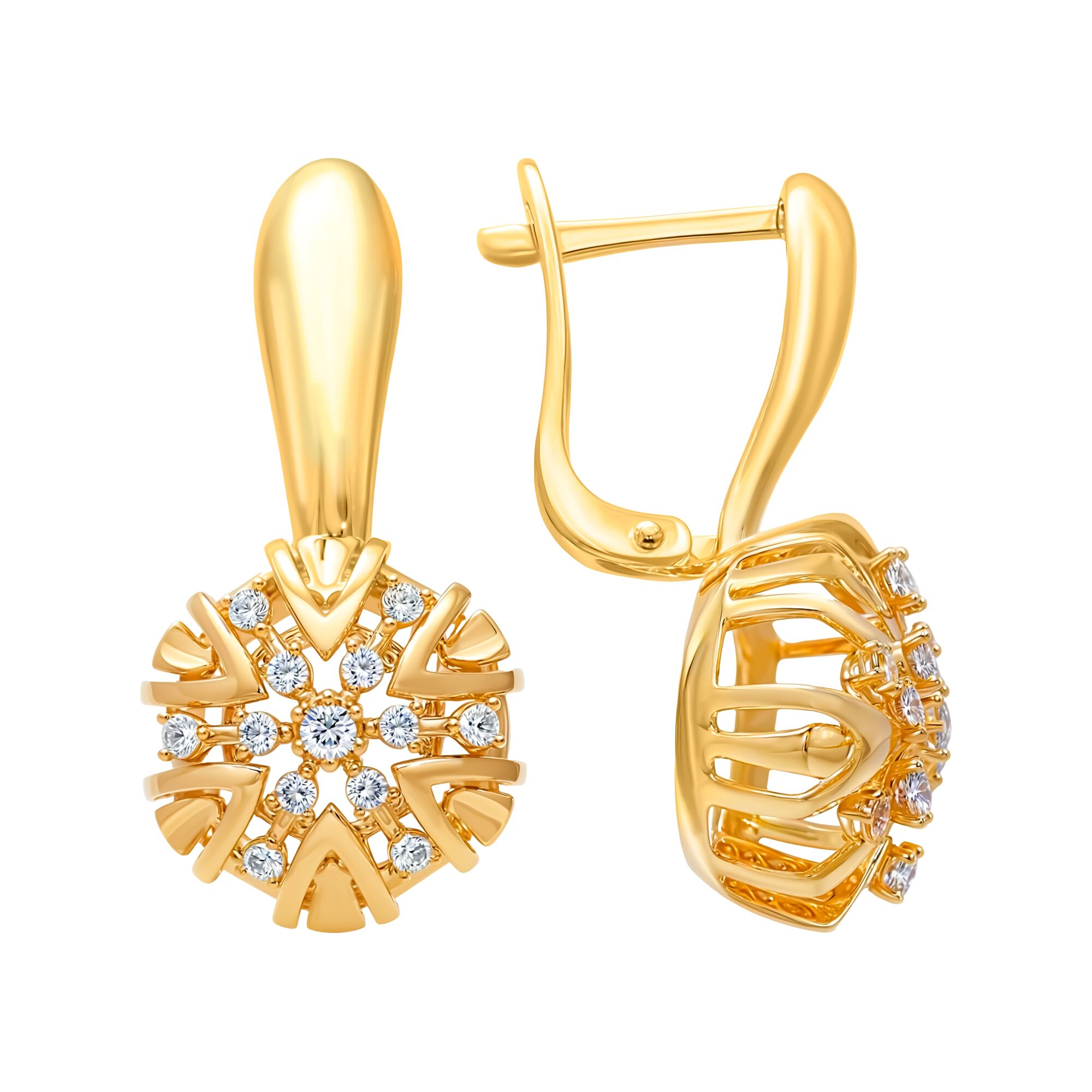 Серьги, золото, 585, 6.25г, 60427, изображение 2 | GoldMarket.kz