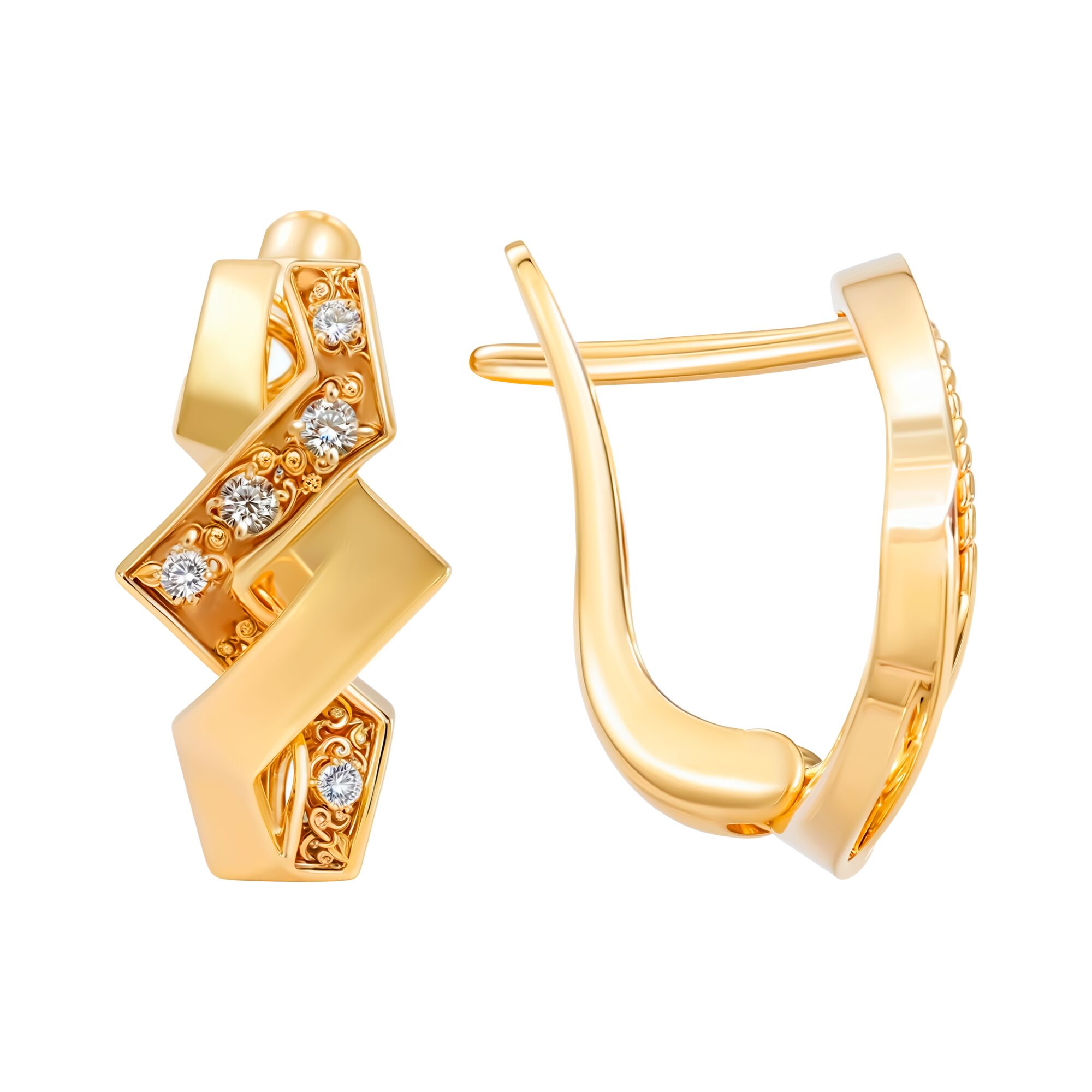 Серьги, золото, 585, 3.3г, 60474, изображение 2 | GoldMarket.kz