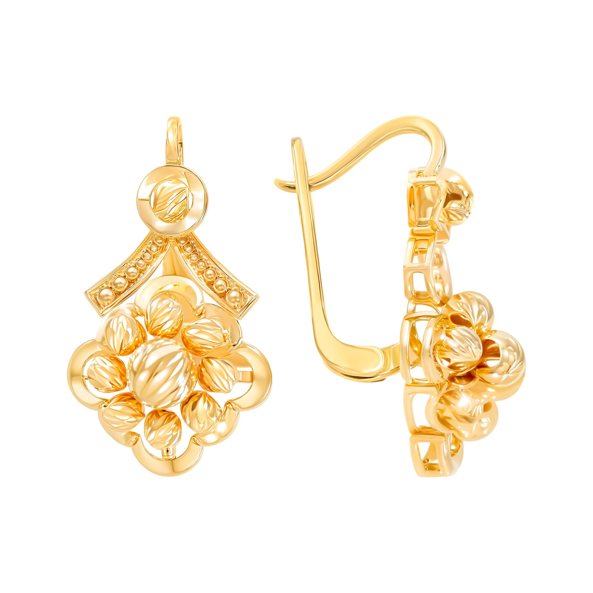 Серьги, золото, 585, 4.8г, 60507, изображение 2 | GoldMarket.kz