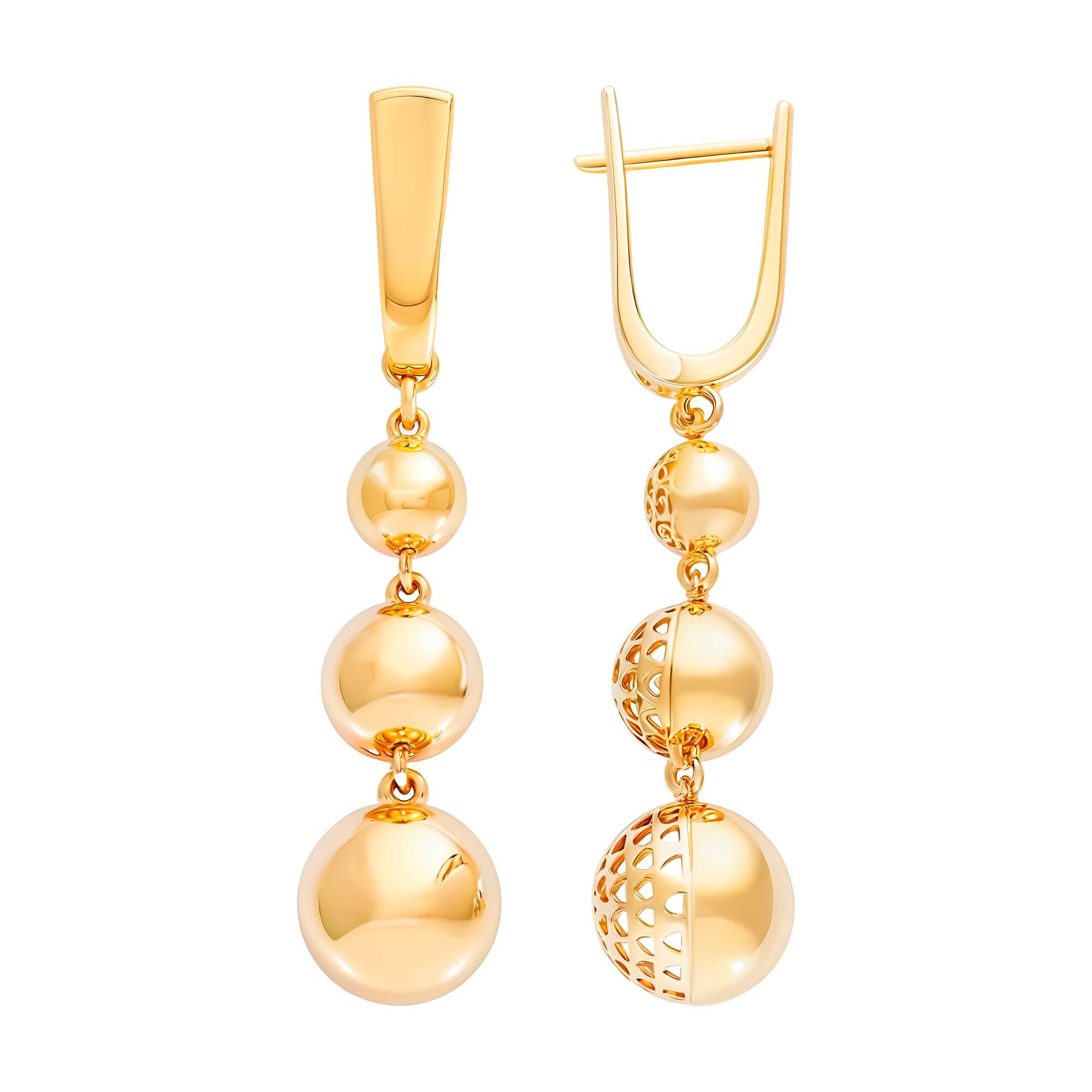 Серьги, золото, 585, 6.34г, 60508, изображение 2 | GoldMarket.kz