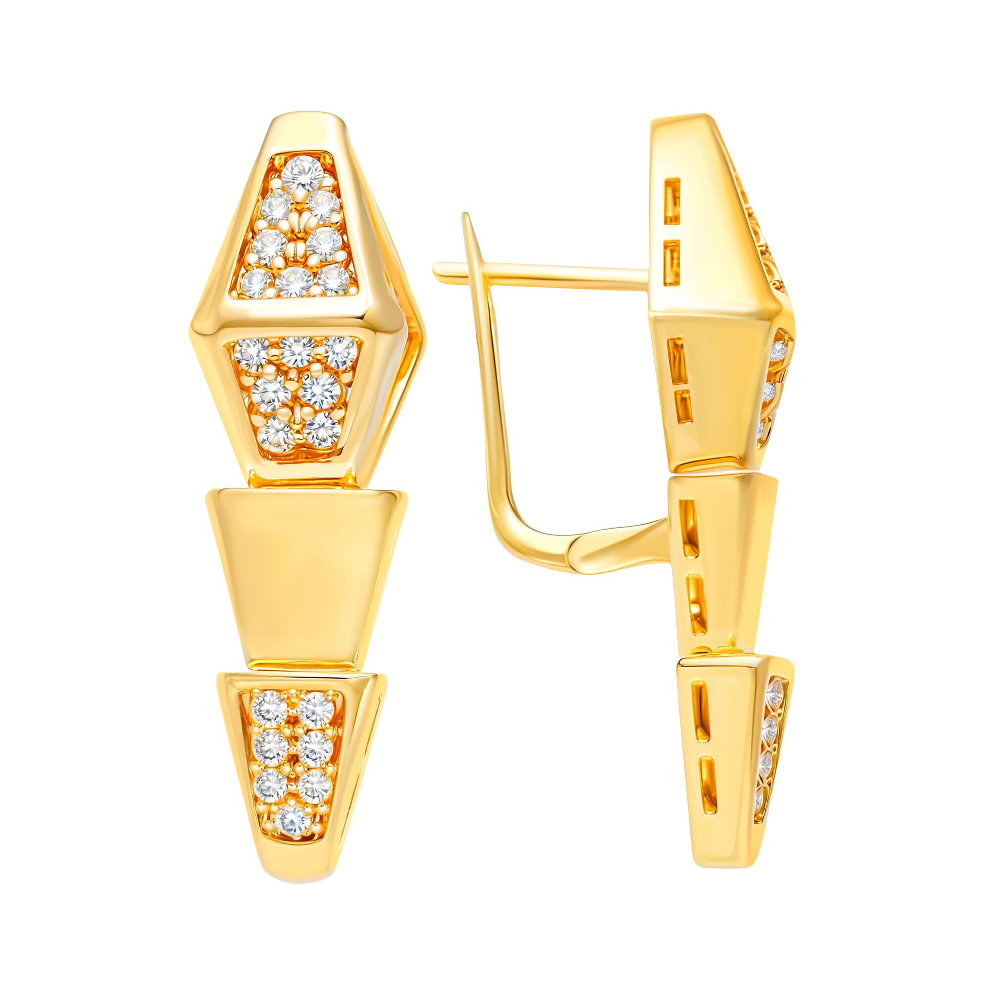 Серьги, золото, 585, 4.08г, 60523, изображение 2 | GoldMarket.kz