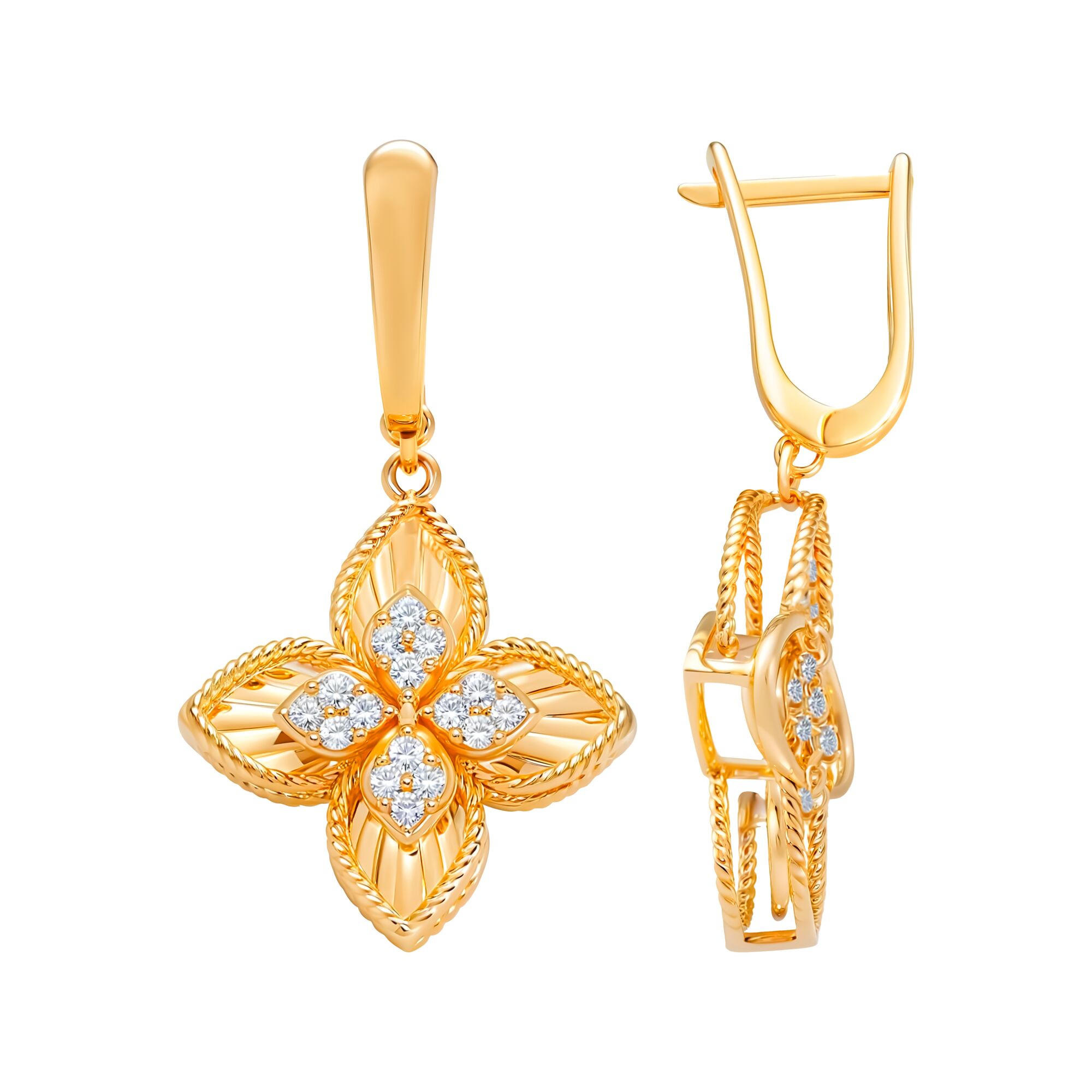 Серьги, золото, 585, 6.23г, 60546, изображение 2 | GoldMarket.kz