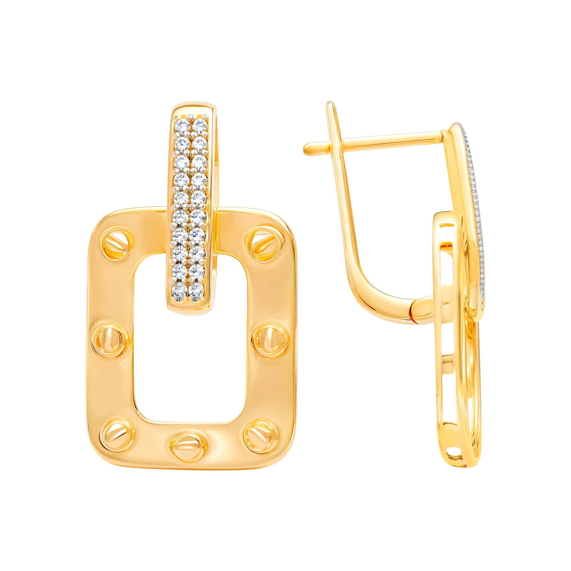 Серьги, золото, 585, 4.88г, 60571, изображение 2 | GoldMarket.kz