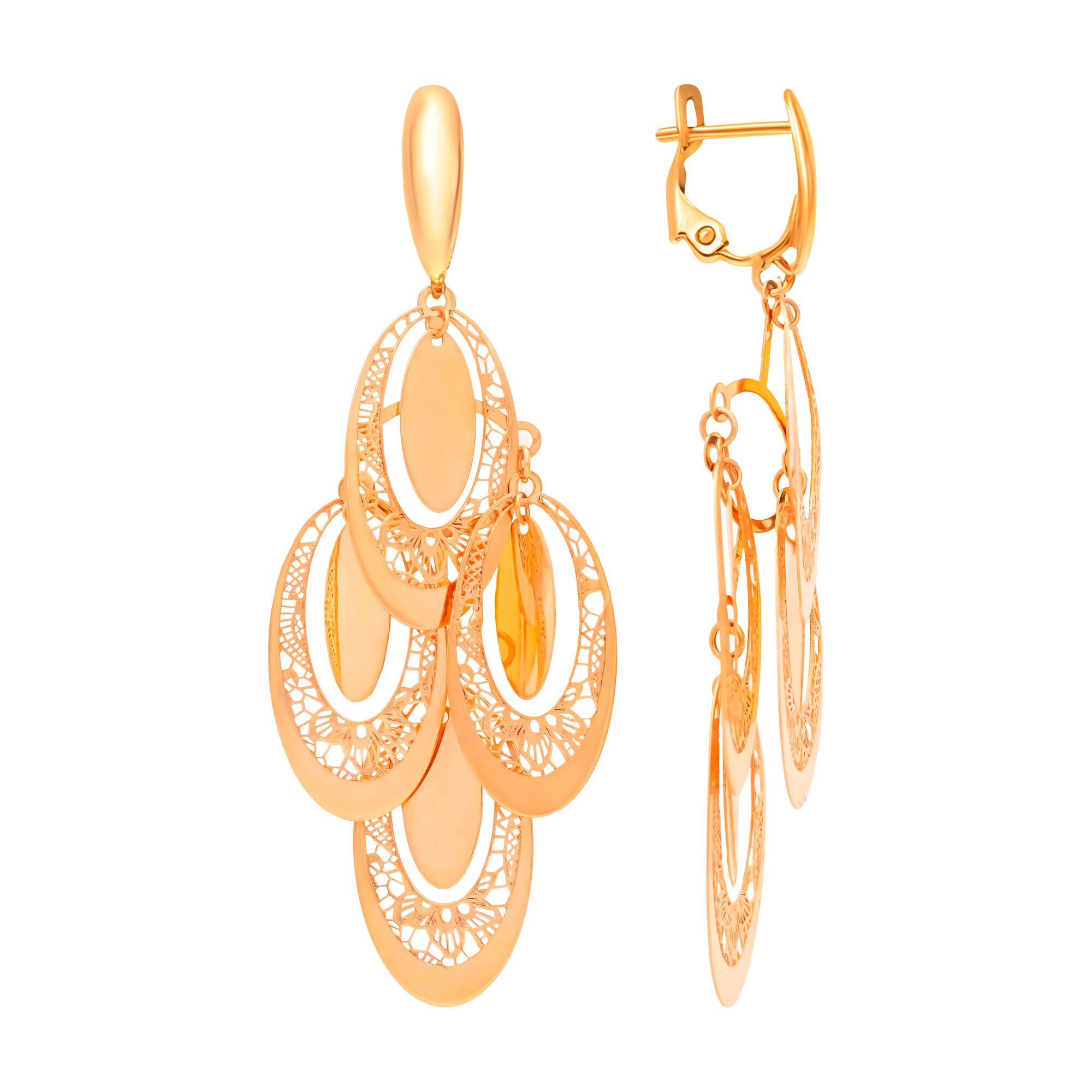 Серьги, золото, 585, 6.72г, 60624, изображение 2 | GoldMarket.kz