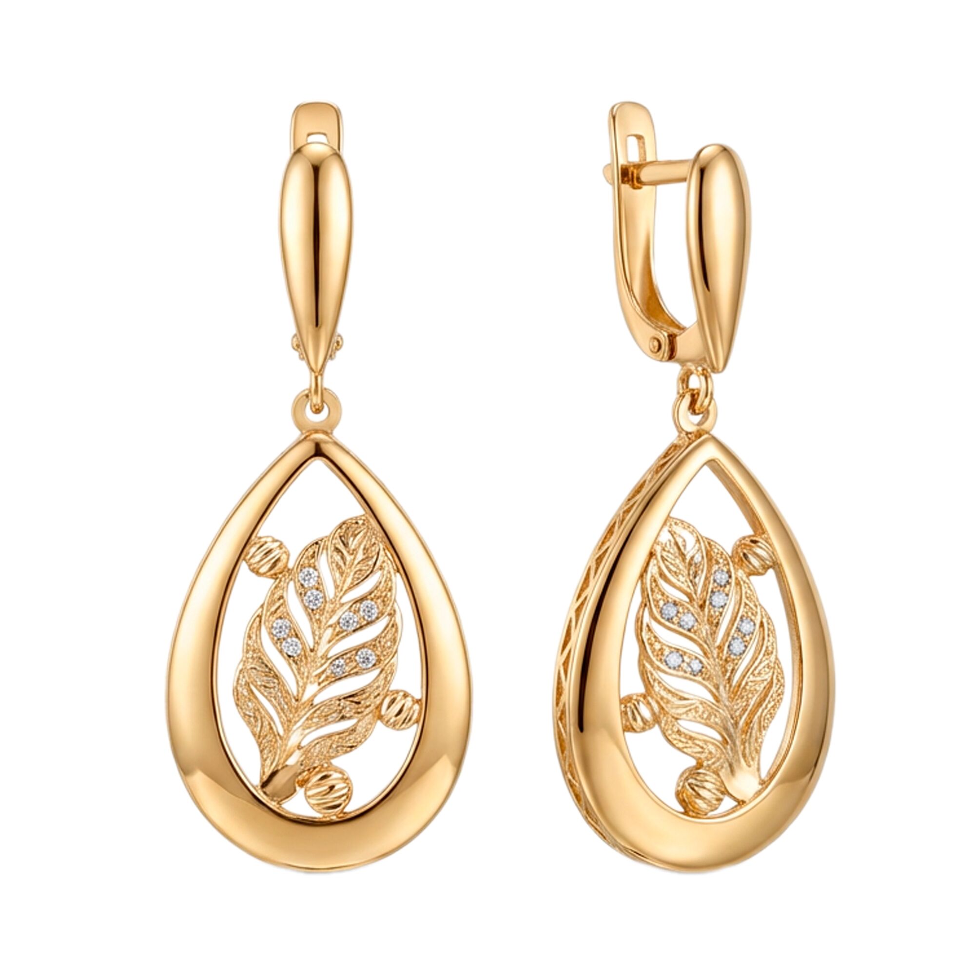 Серьги, золото, 585, 6.13г, 60107, изображение 2 | GoldMarket.kz