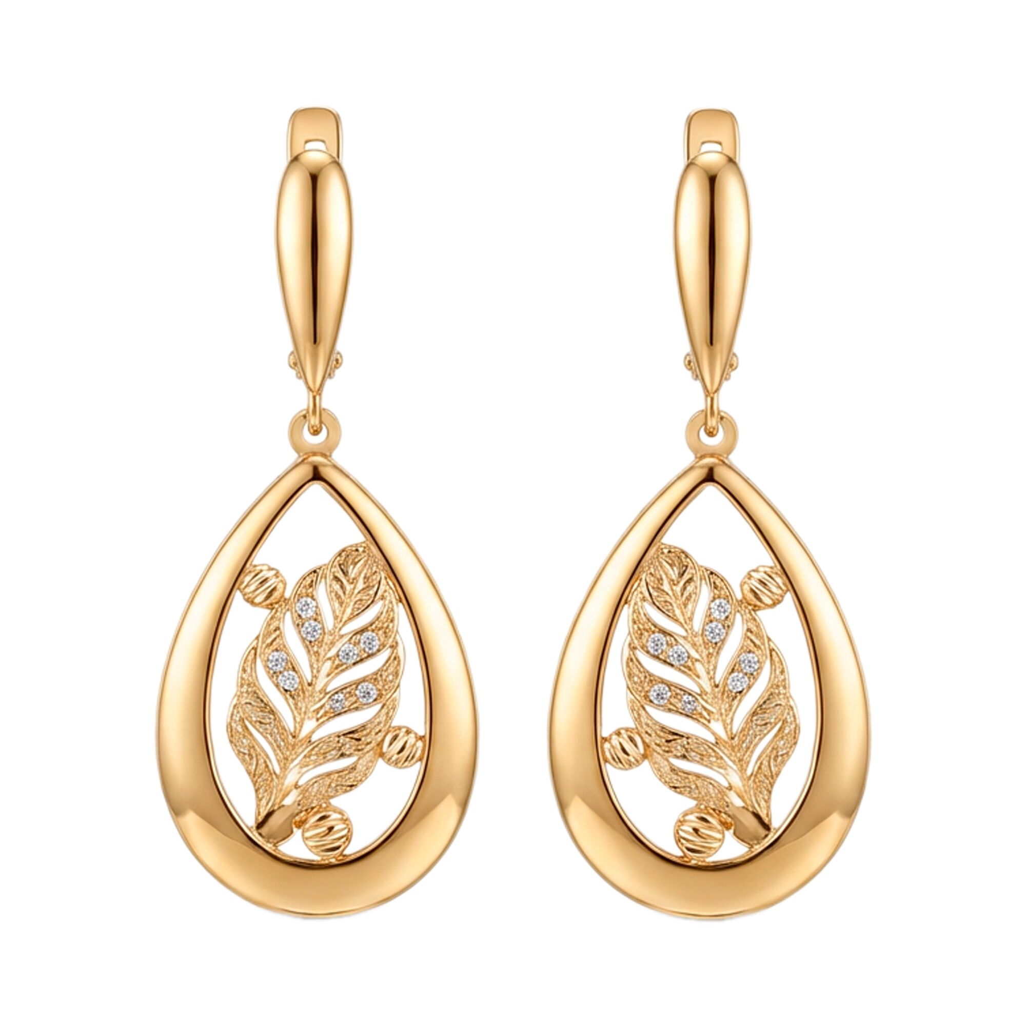 Серьги, золото, 585, 6.13г, 60107 | GoldMarket.kz