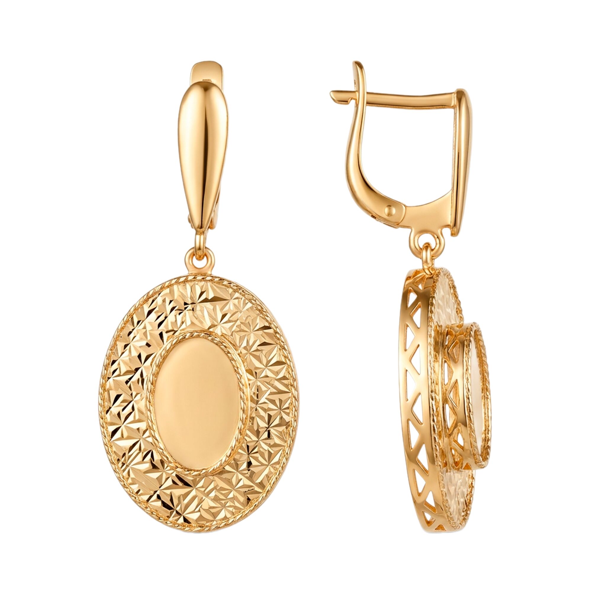 Серьги, золото, 585, 6.8г, 60203, изображение 2 | GoldMarket.kz