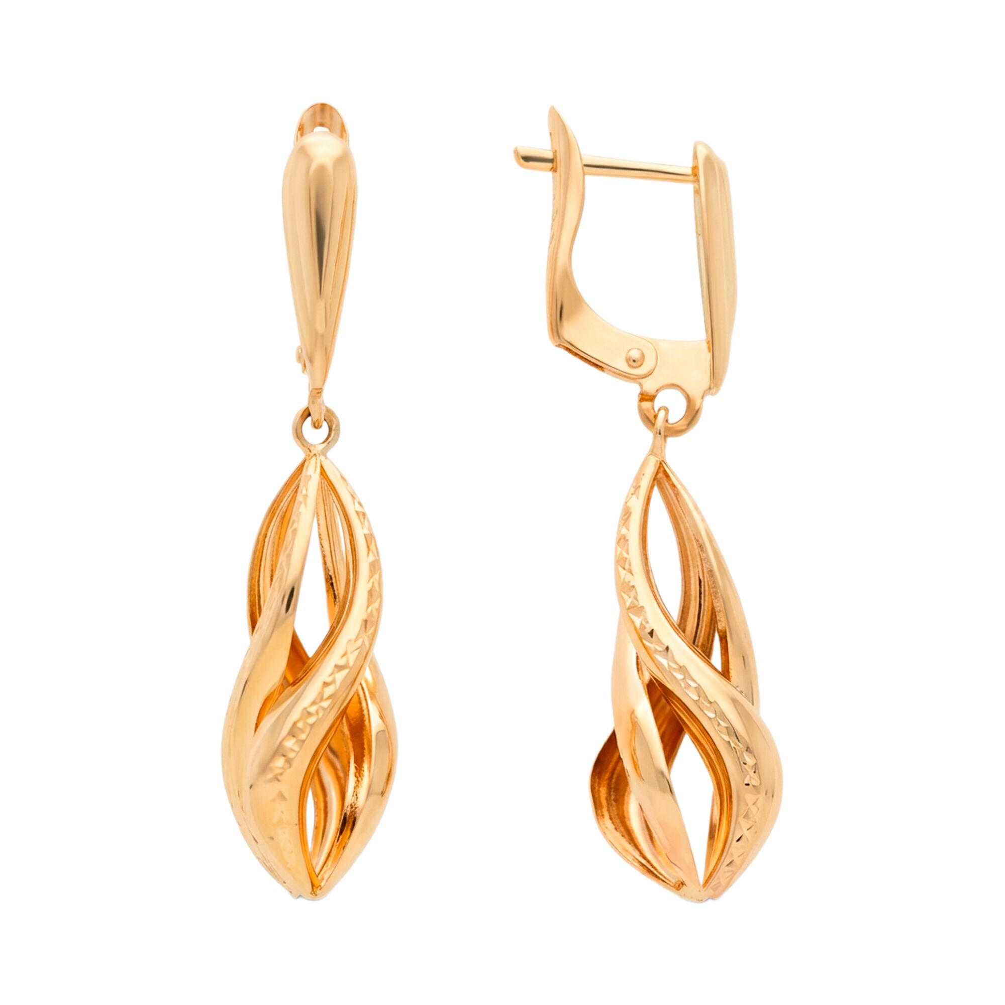 Серьги, золото, 585, 3.35г, 60259, изображение 2 | GoldMarket.kz