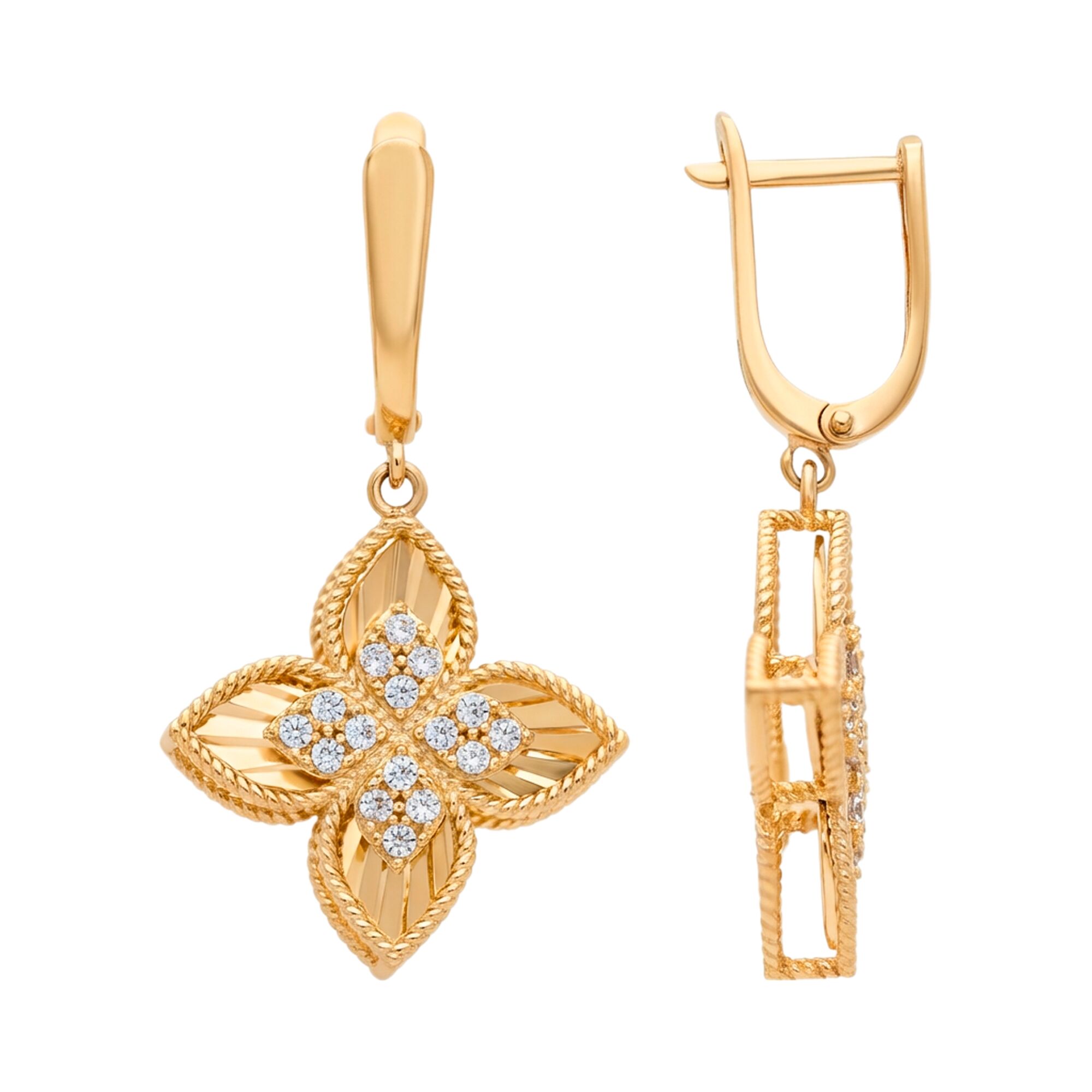 Серьги, золото, 585, 6.38г, 60280, изображение 2 | GoldMarket.kz