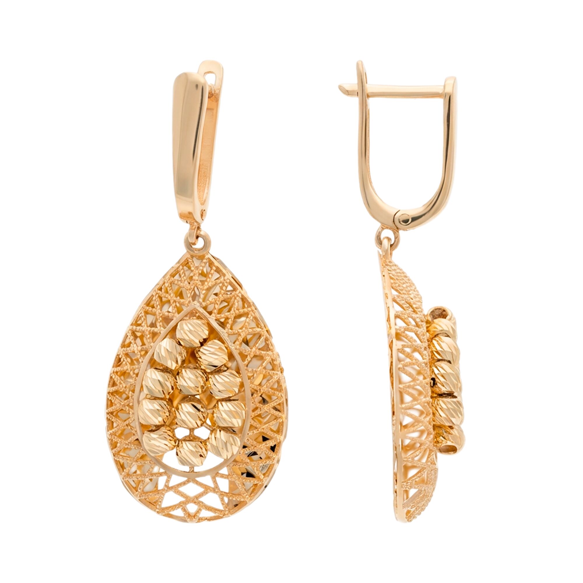 Серьги, золото, 585, 6.44г, 61668, изображение 2 | GoldMarket.kz