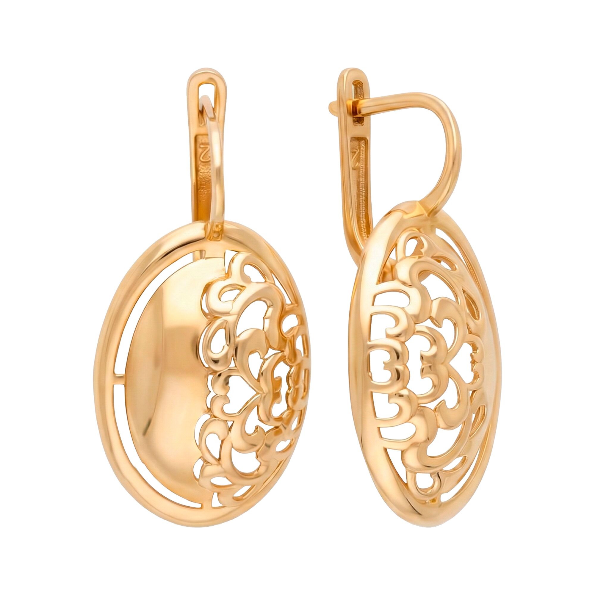 Серьги, золото, 585, 5.82г, 62048, изображение 2 | GoldMarket.kz