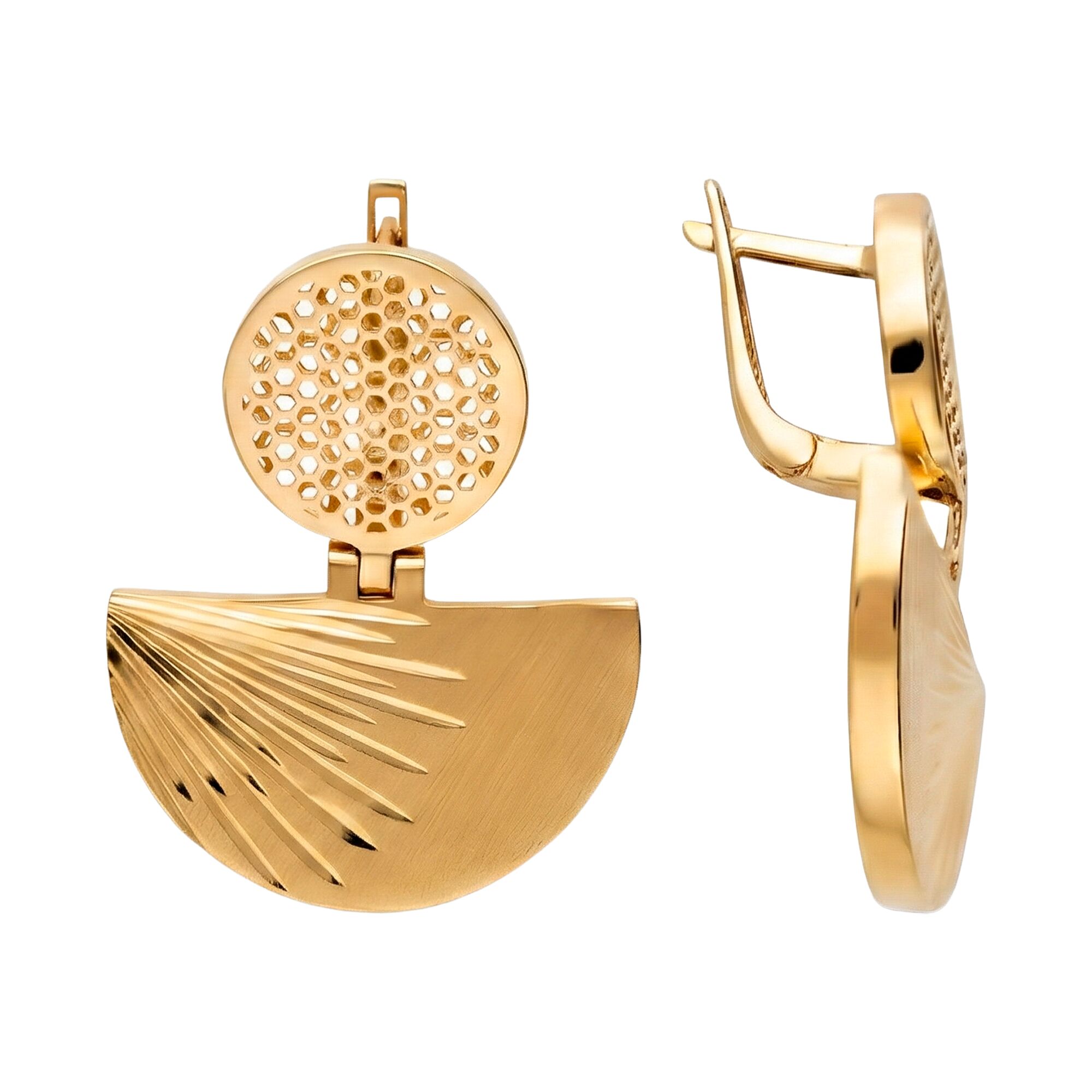 Серьги, золото, 585, 8г, 62122, изображение 2 | GoldMarket.kz