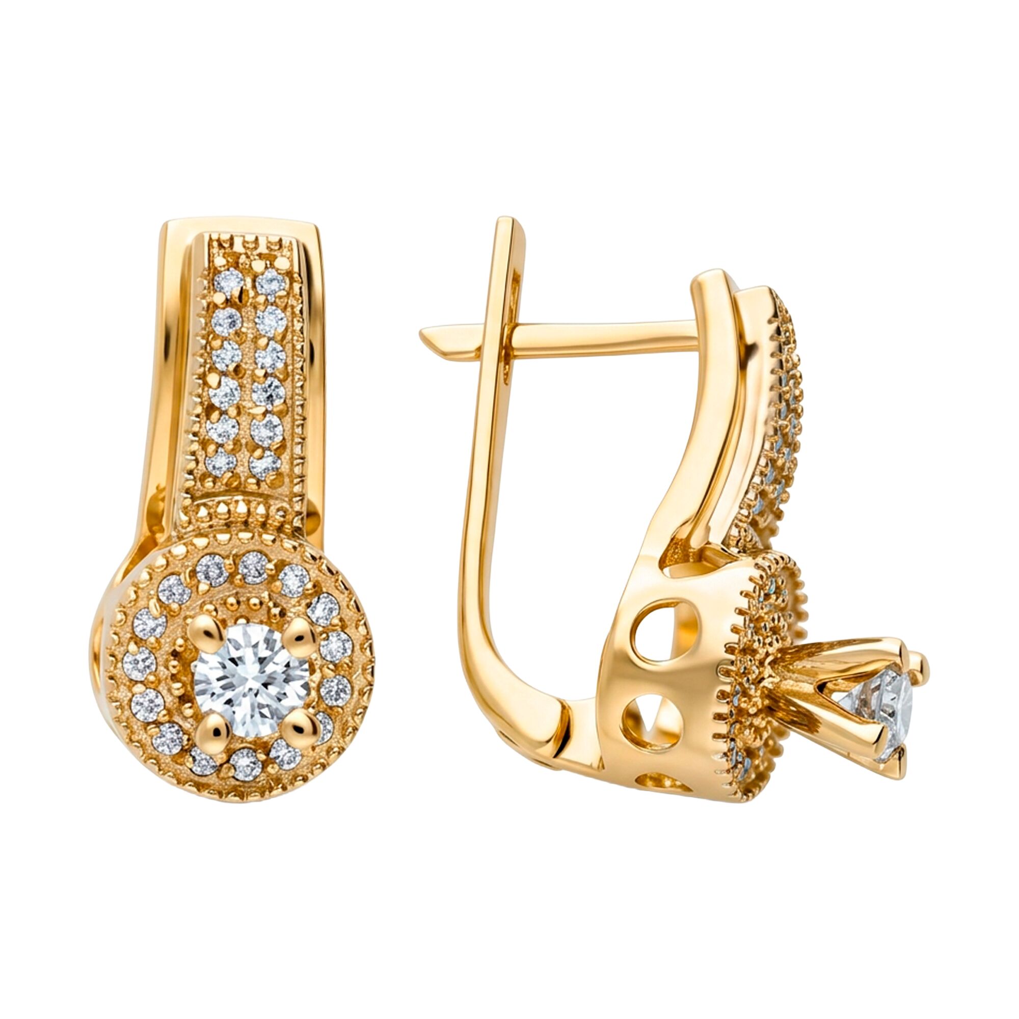 Серьги, золото, 585, 6.26г, 62378, изображение 2 | GoldMarket.kz