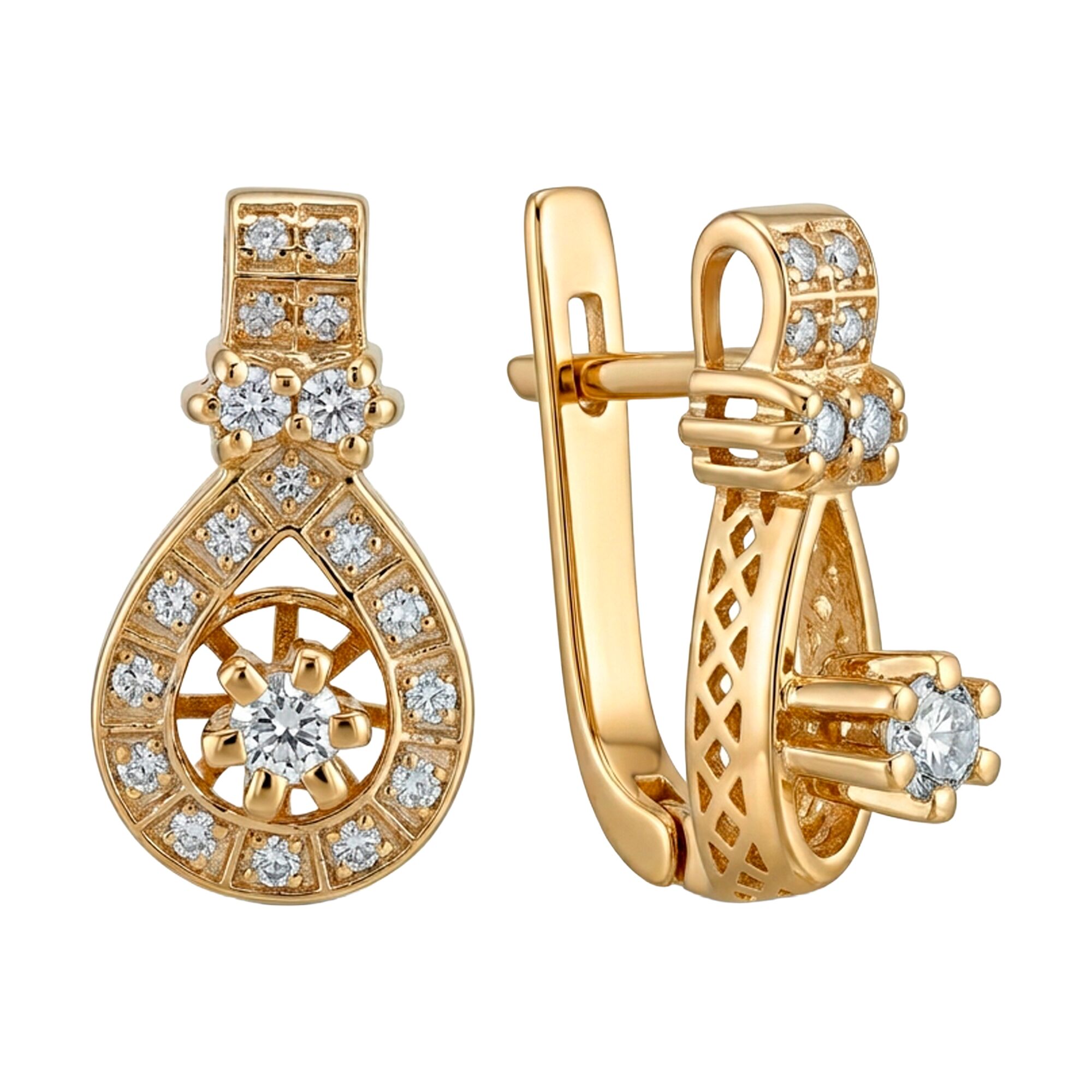 Серьги, золото, 585, 6.72г, 62102, изображение 2 | GoldMarket.kz