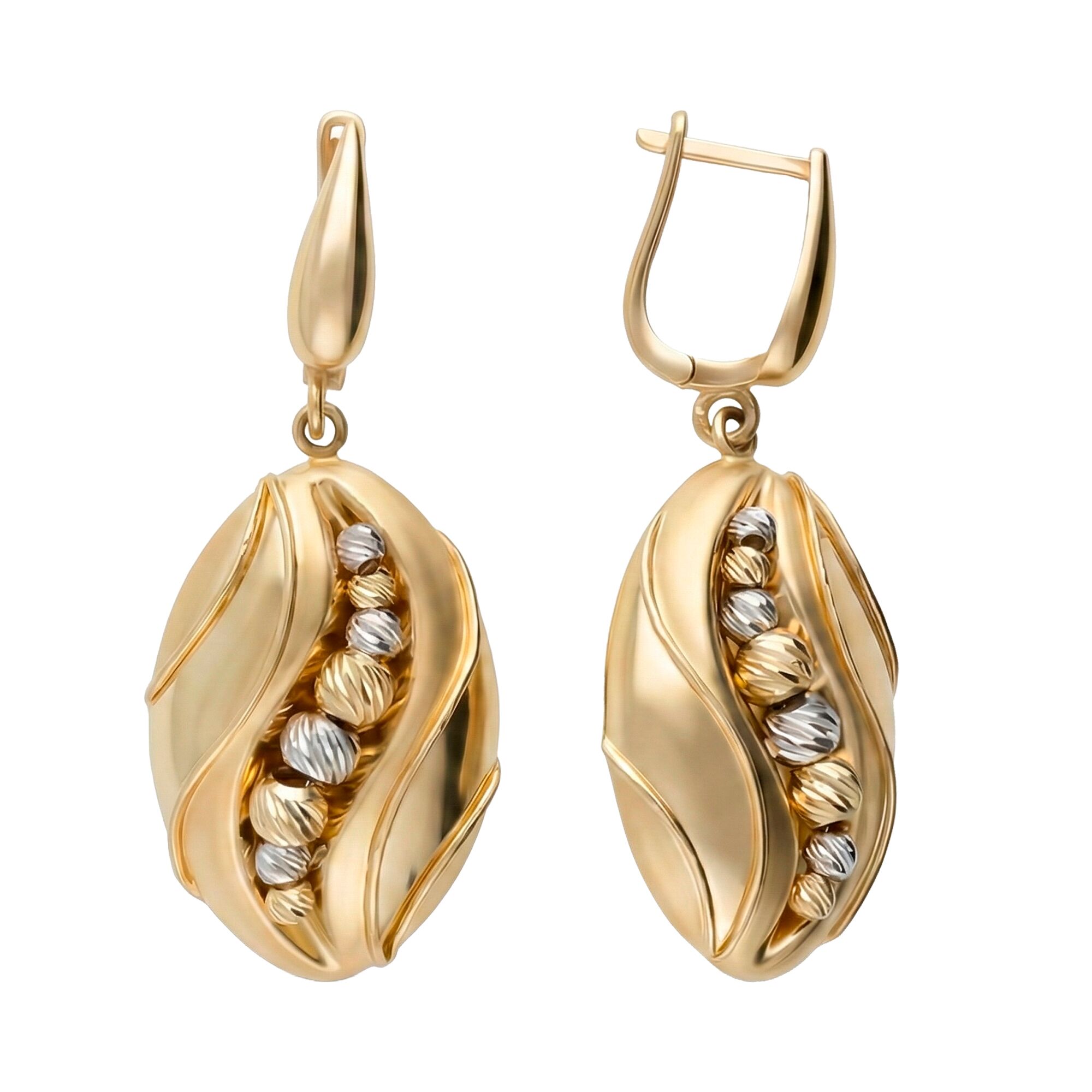 Серьги, золото, 585, 7.5г, 62178, изображение 2 | GoldMarket.kz