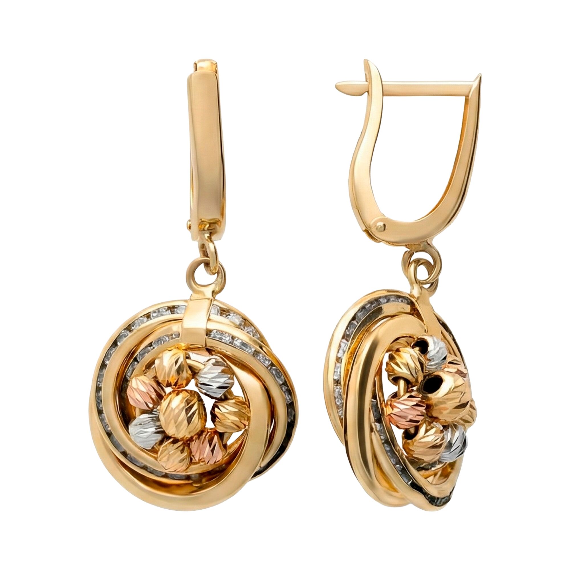 Серьги, золото, 585, 5.66г, 62205, изображение 2 | GoldMarket.kz