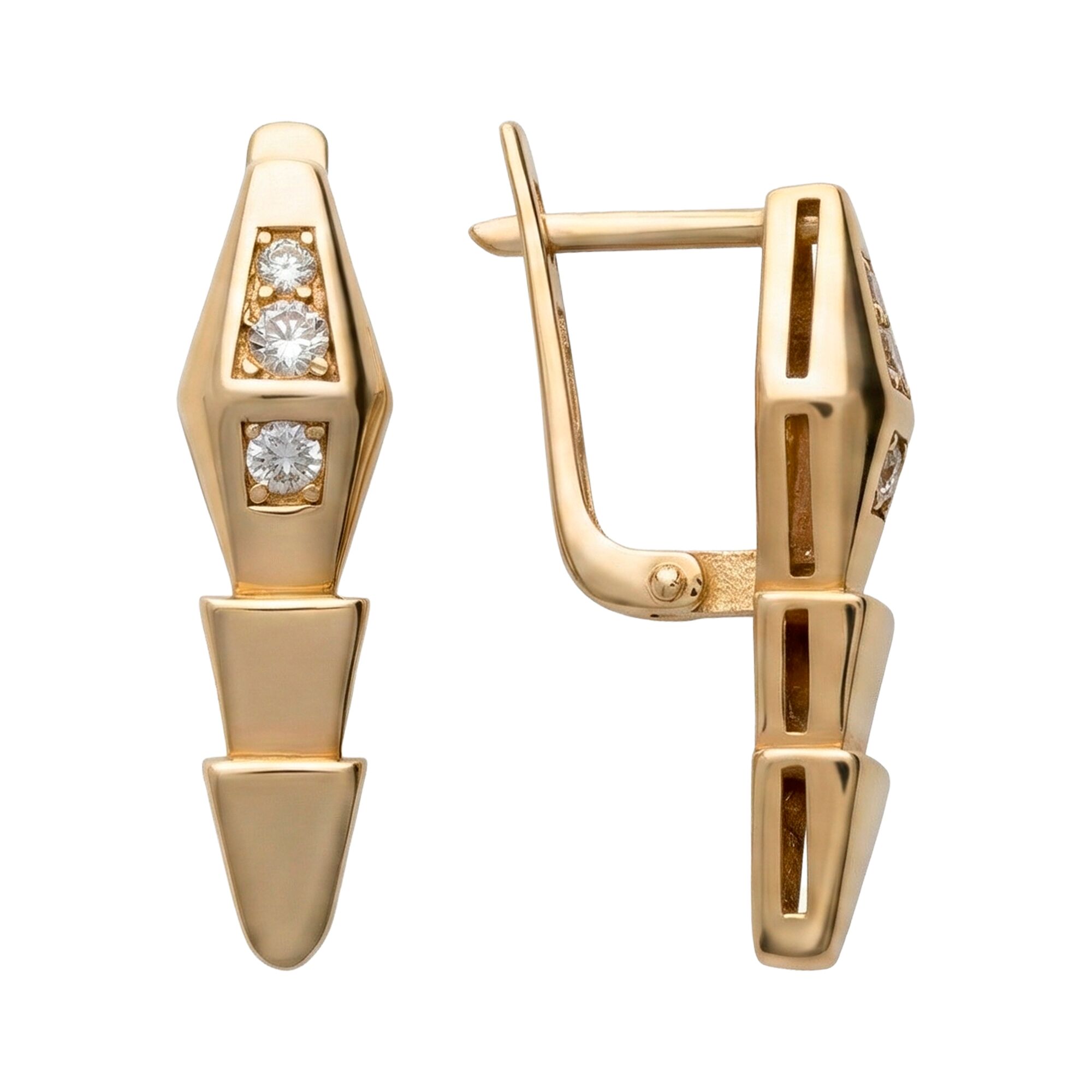 Серьги, золото, 585, 4.65г, 62213, изображение 2 | GoldMarket.kz