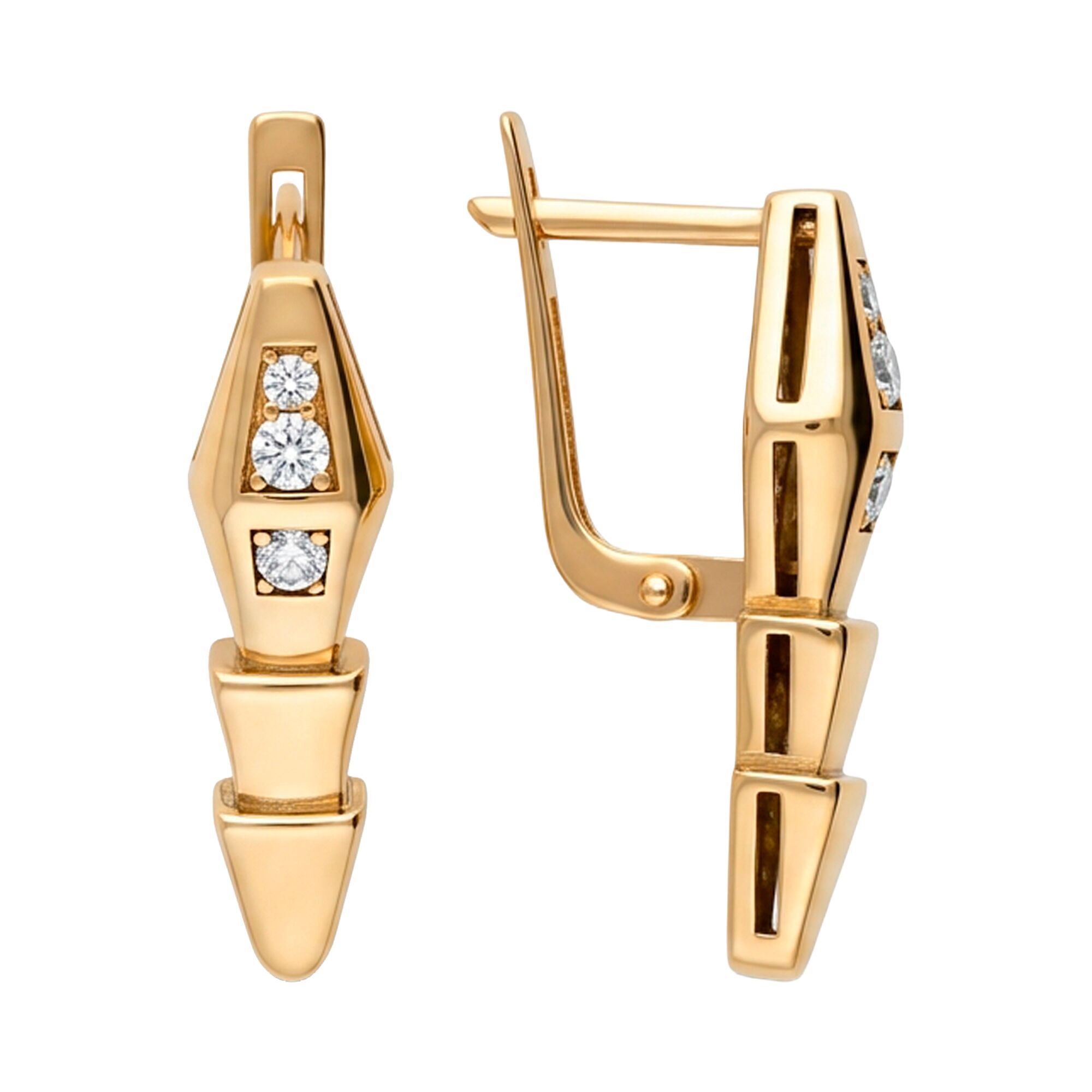 Серьги, золото, 585, 4.38г, 62391, изображение 2 | GoldMarket.kz