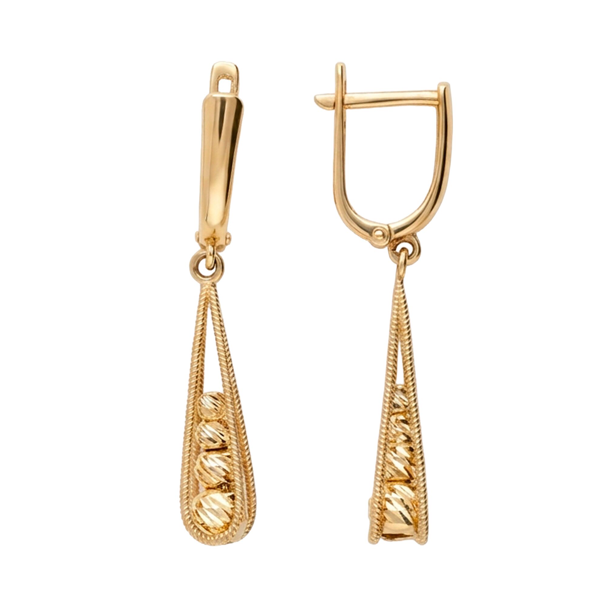 Серьги, золото, 585, 3.24г, 62398, изображение 2 | GoldMarket.kz