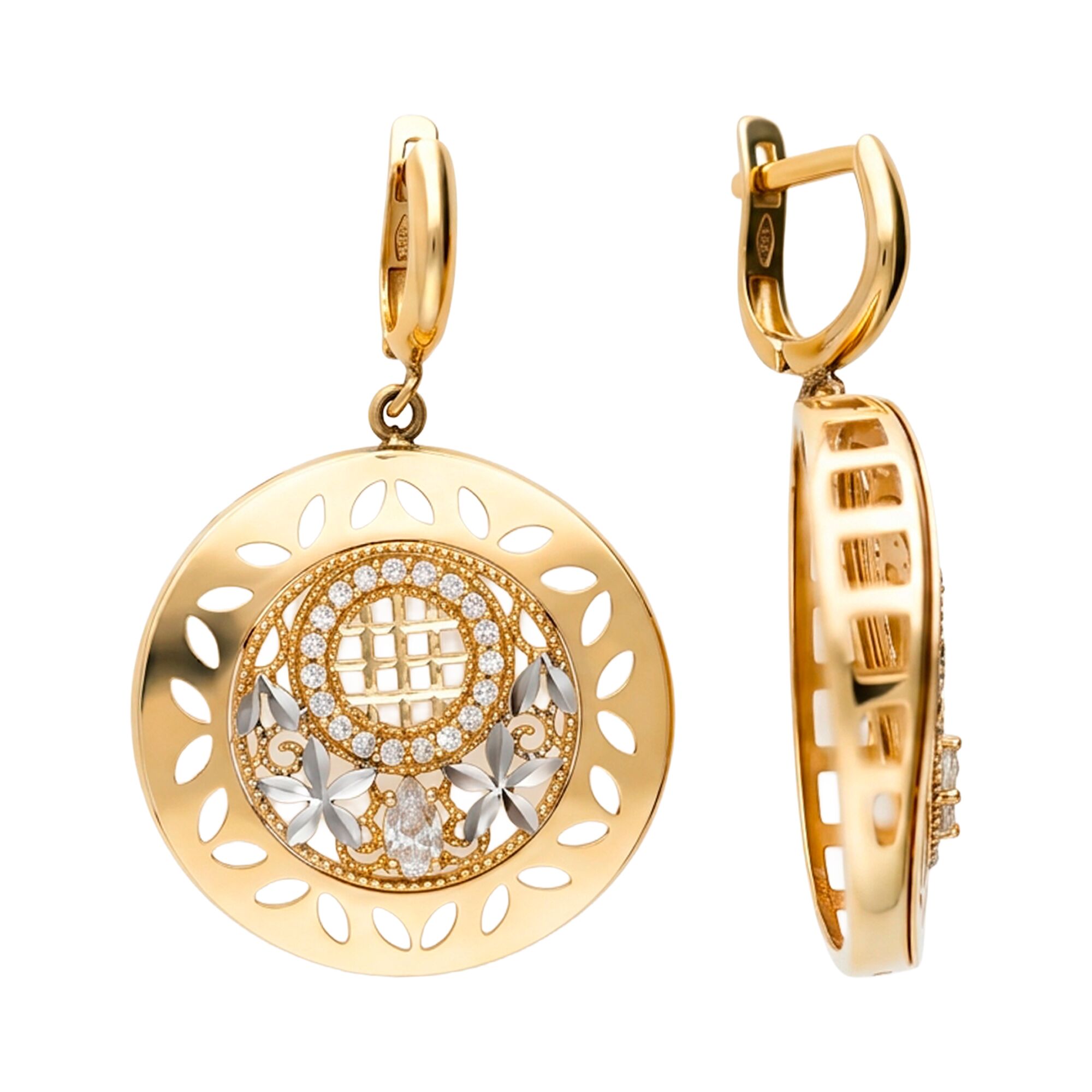 Серьги, золото, 585, 8.2г, 62447, изображение 2 | GoldMarket.kz