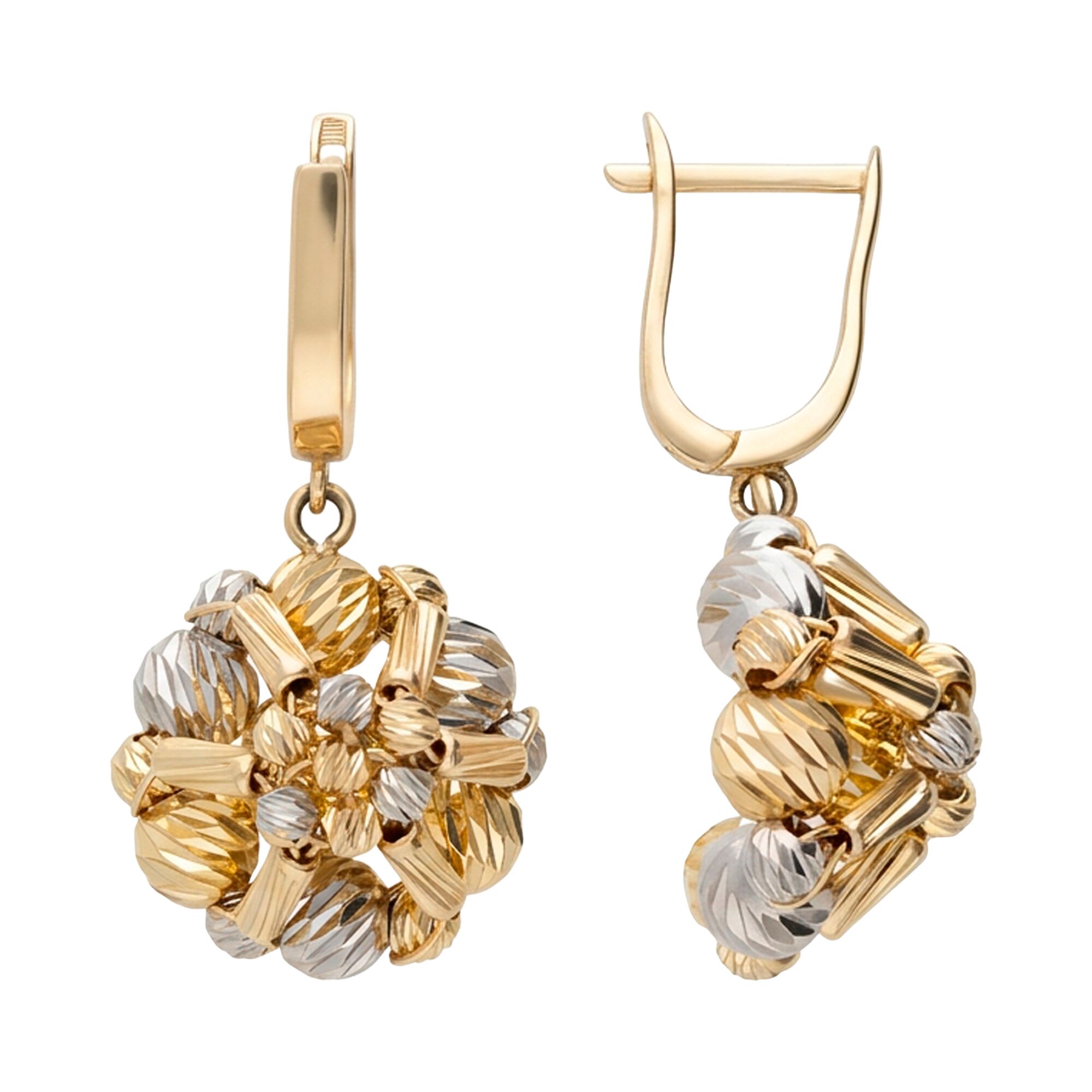 Серьги, золото, 585, 6.6г, 62476, изображение 2 | GoldMarket.kz