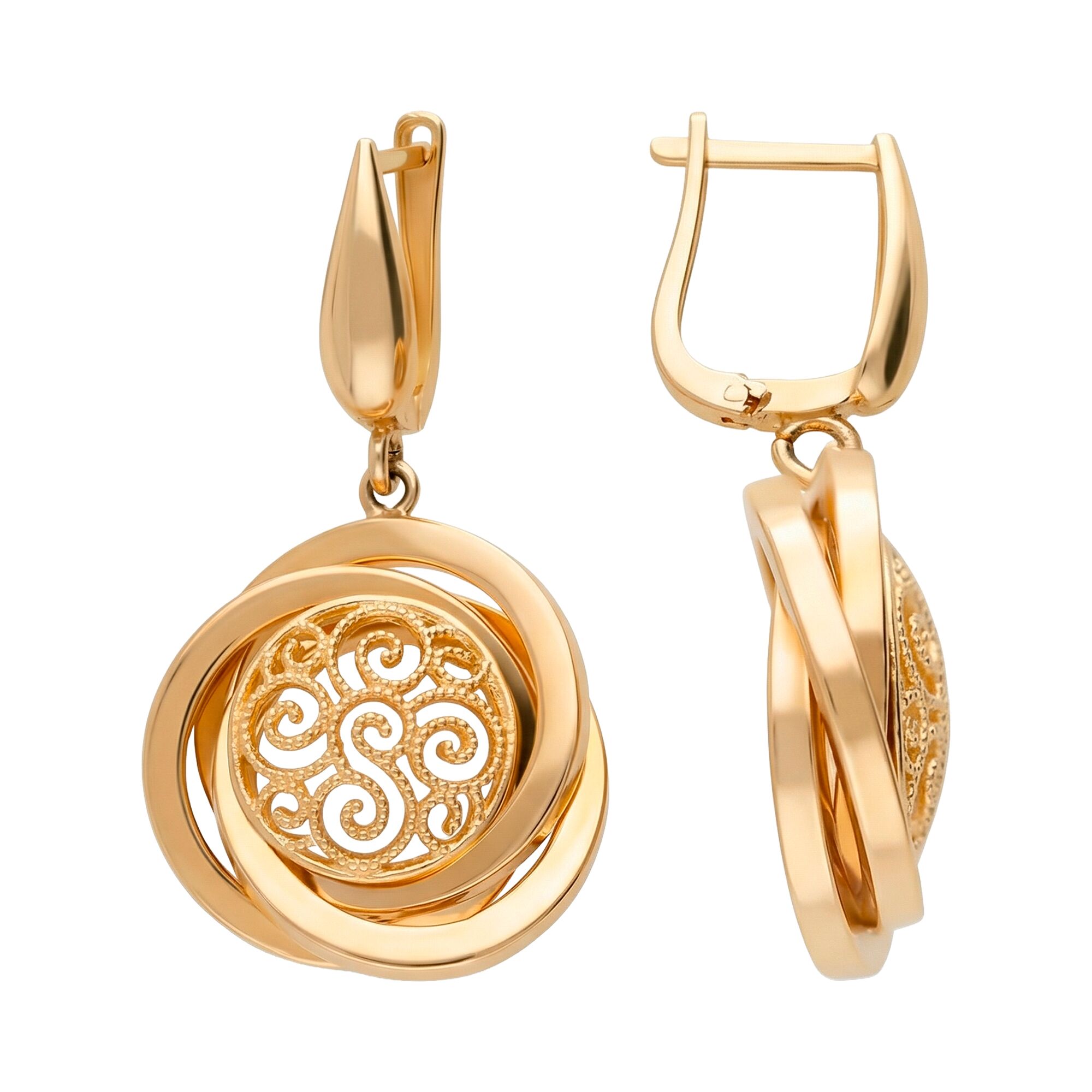 Серьги, золото, 585, 7.15г, 62547, изображение 2 | GoldMarket.kz