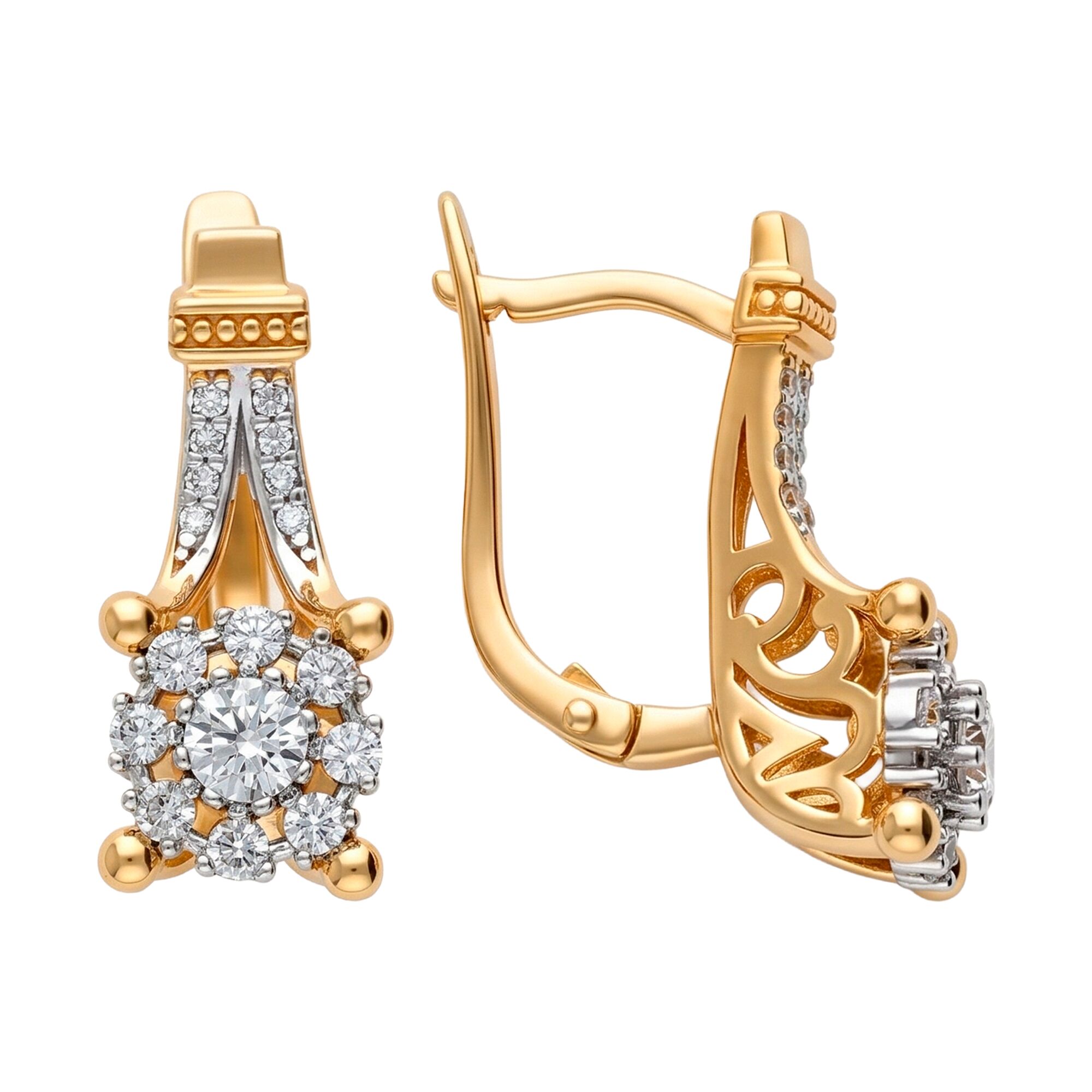 Серьги, золото, 585, 4.88г, 62580, изображение 2 | GoldMarket.kz
