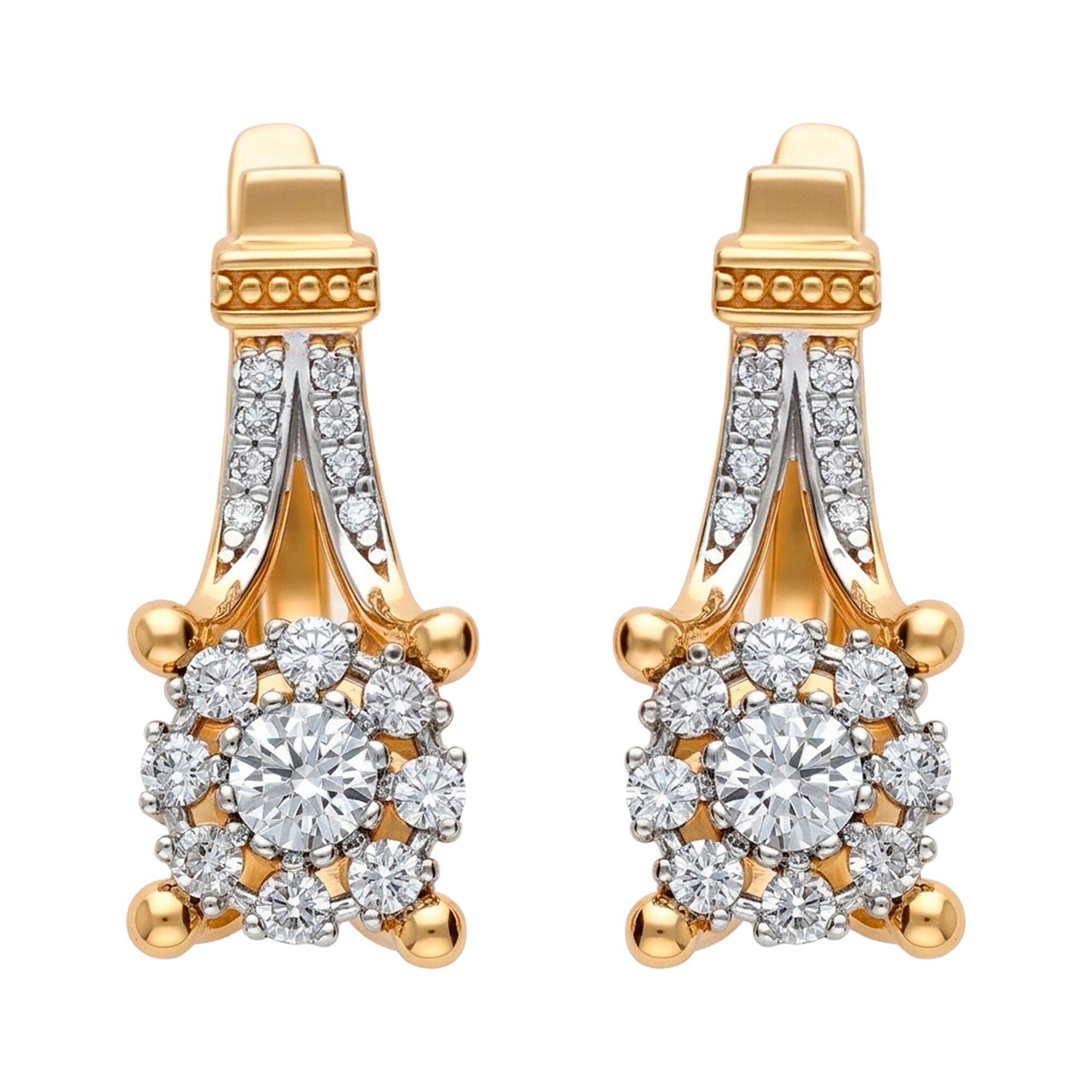 Серьги, золото, 585, 4.88г, 62580 | GoldMarket.kz