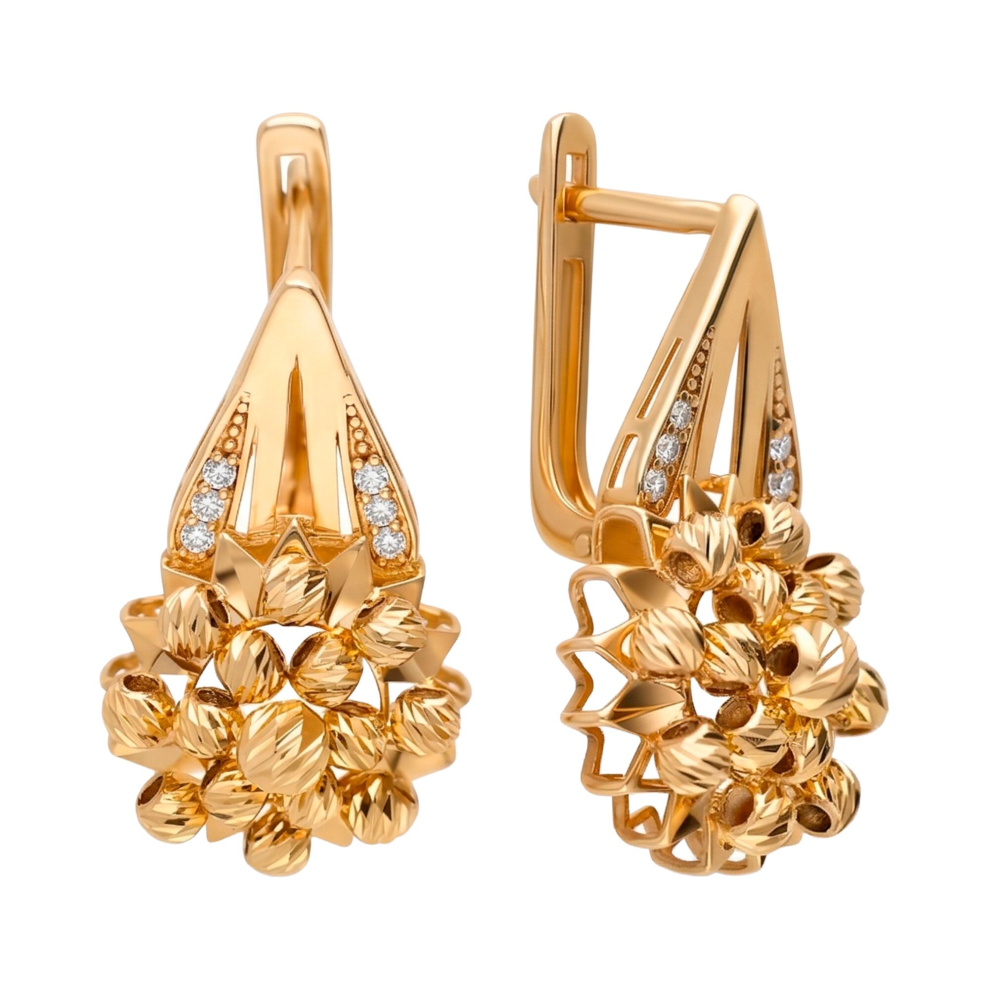 Серьги, золото, 585, 5.78г, 62617, изображение 2 | GoldMarket.kz