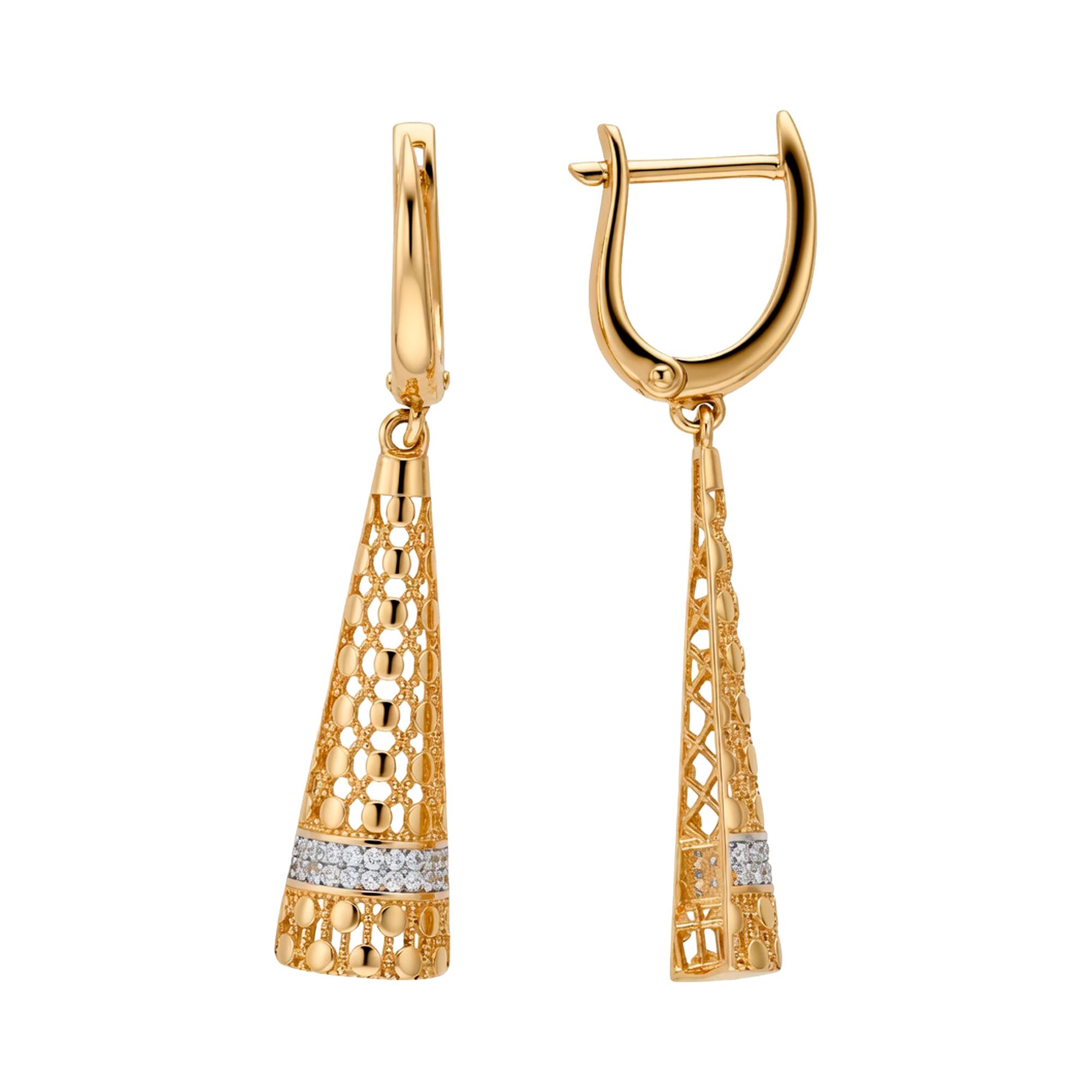 Серьги, золото, 585, 4.38г, 62912, изображение 2 | GoldMarket.kz