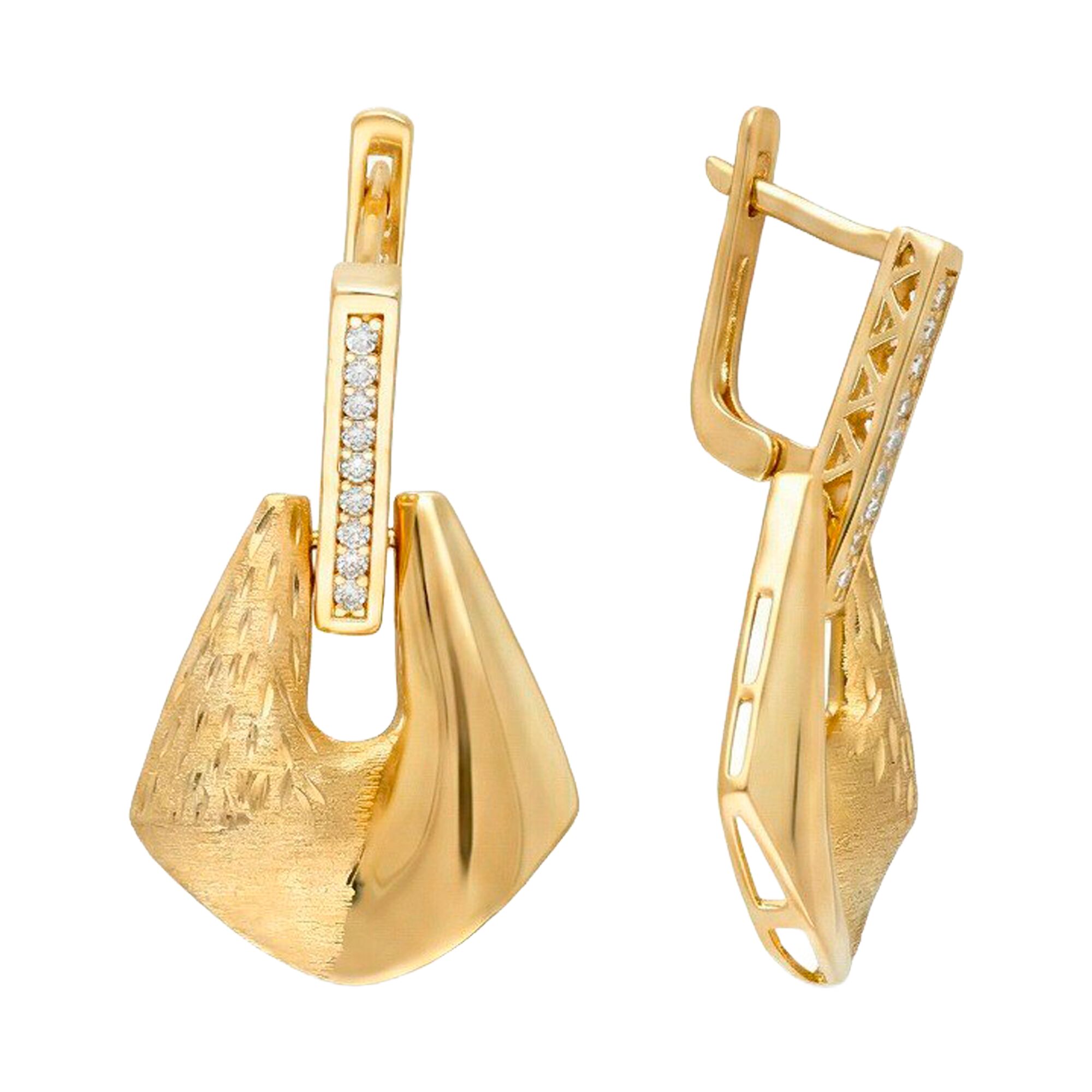 Серьги, золото, 585, 6.12г, 61695, изображение 2 | GoldMarket.kz