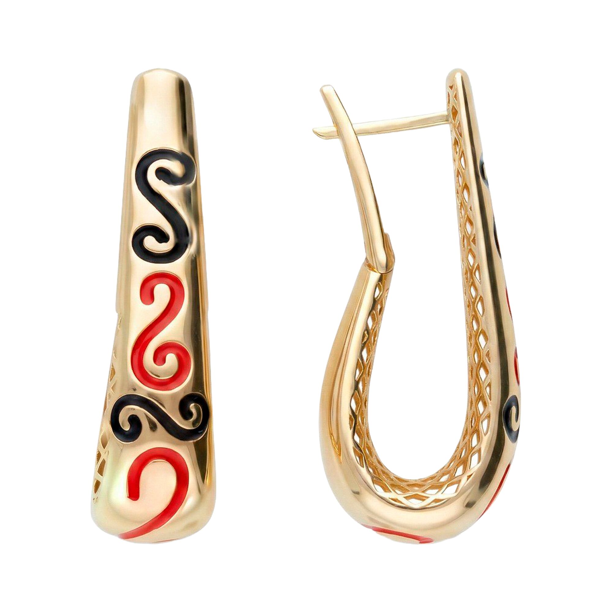 Серьги, золото, 585, 8.58г, 61973, изображение 2 | GoldMarket.kz