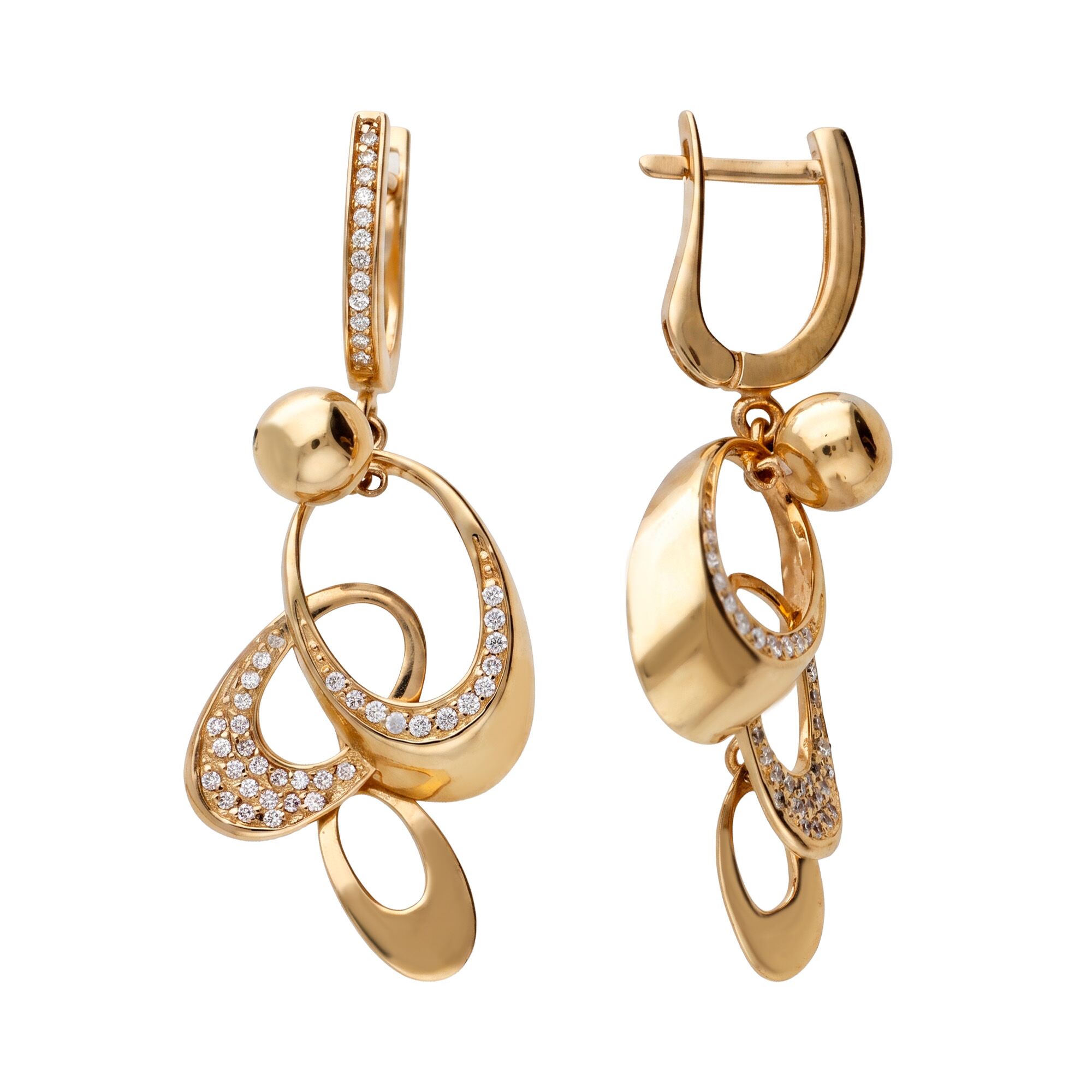 Серьги, золото, 585, 8.68г, 62254, изображение 2 | GoldMarket.kz