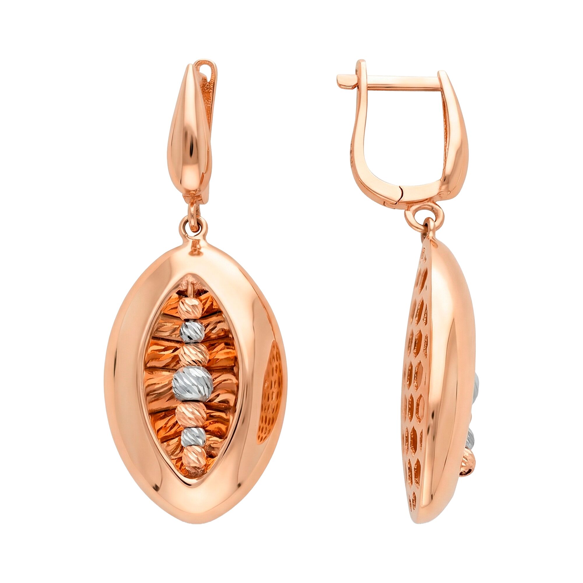 Серьги, золото, 585, 6.61г, 62565, изображение 2 | GoldMarket.kz