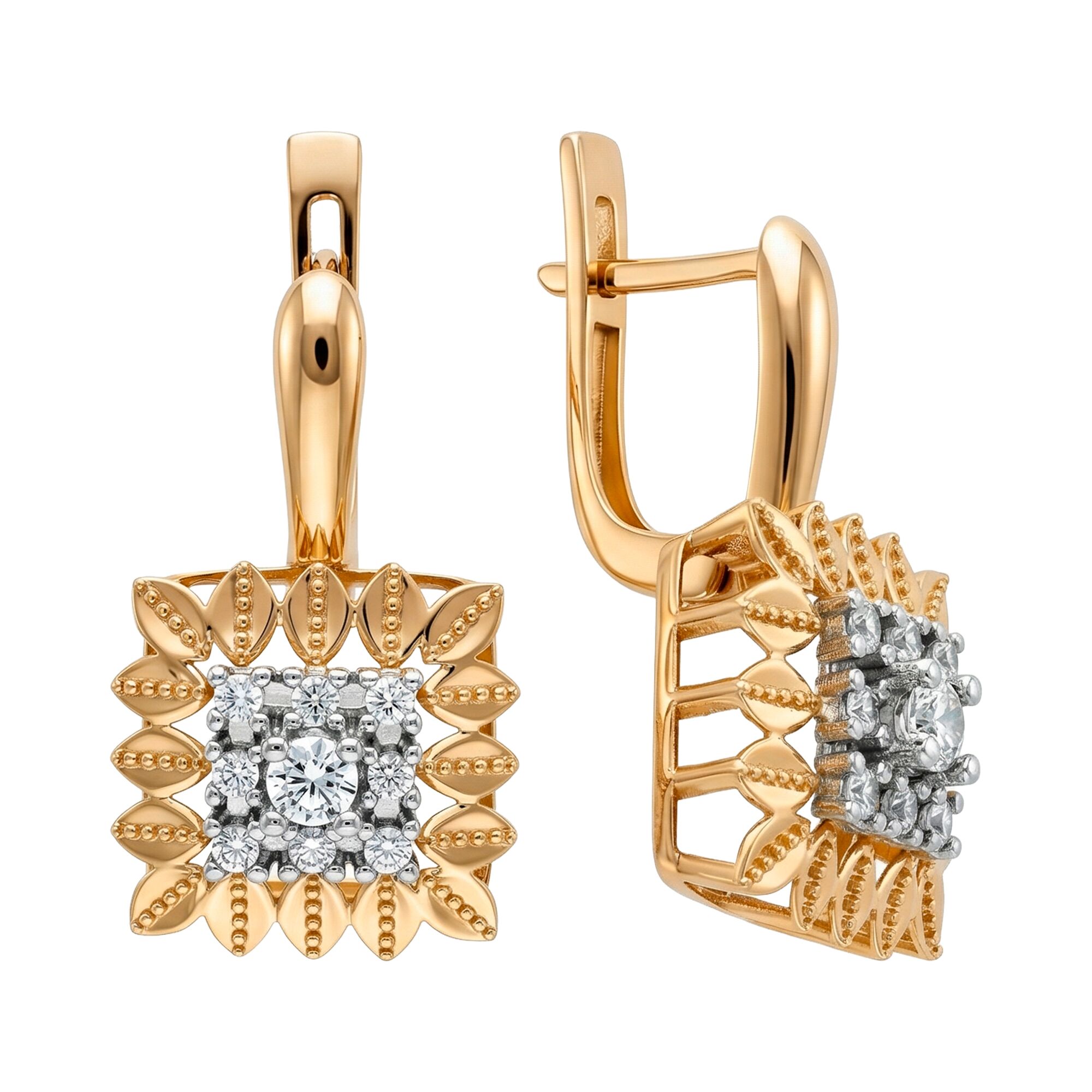 Серьги, золото, 585, 5.95г, 62791, изображение 2 | GoldMarket.kz