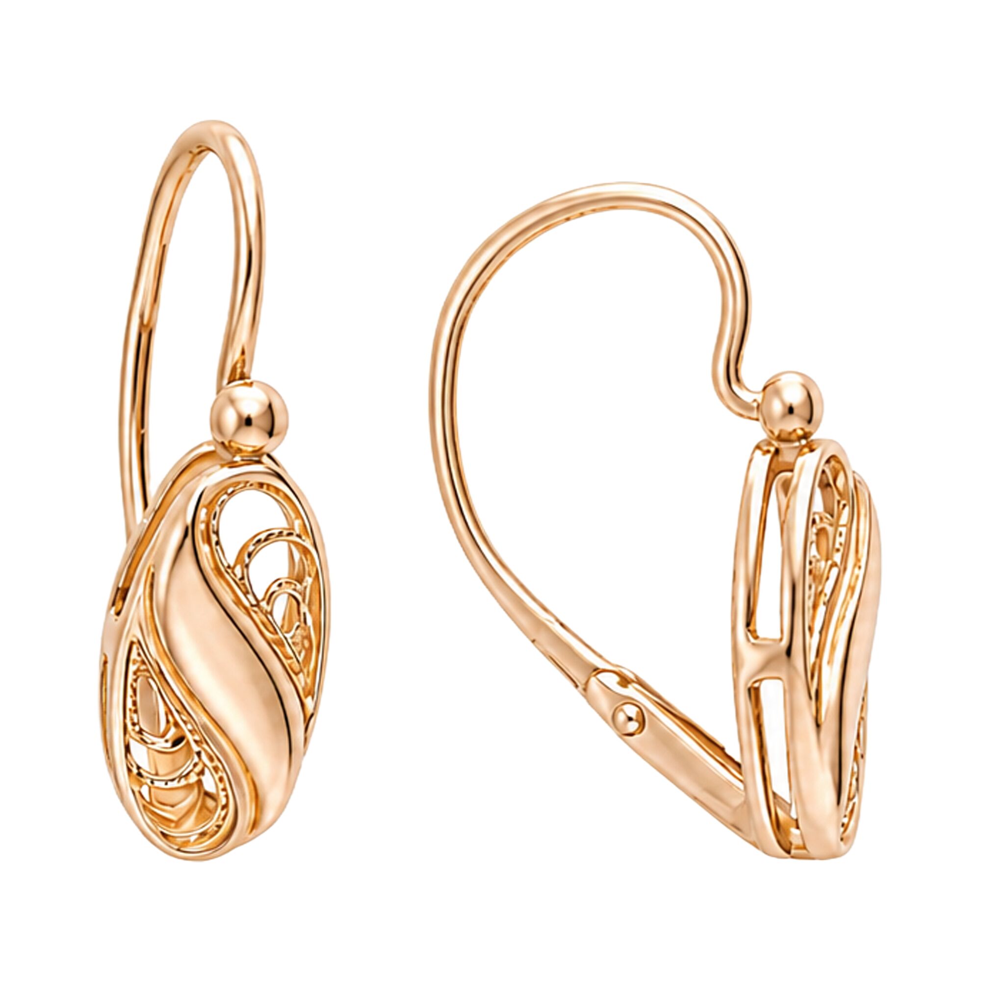Серьги, золото, 585, 2.85г, 63035, изображение 2 | GoldMarket.kz