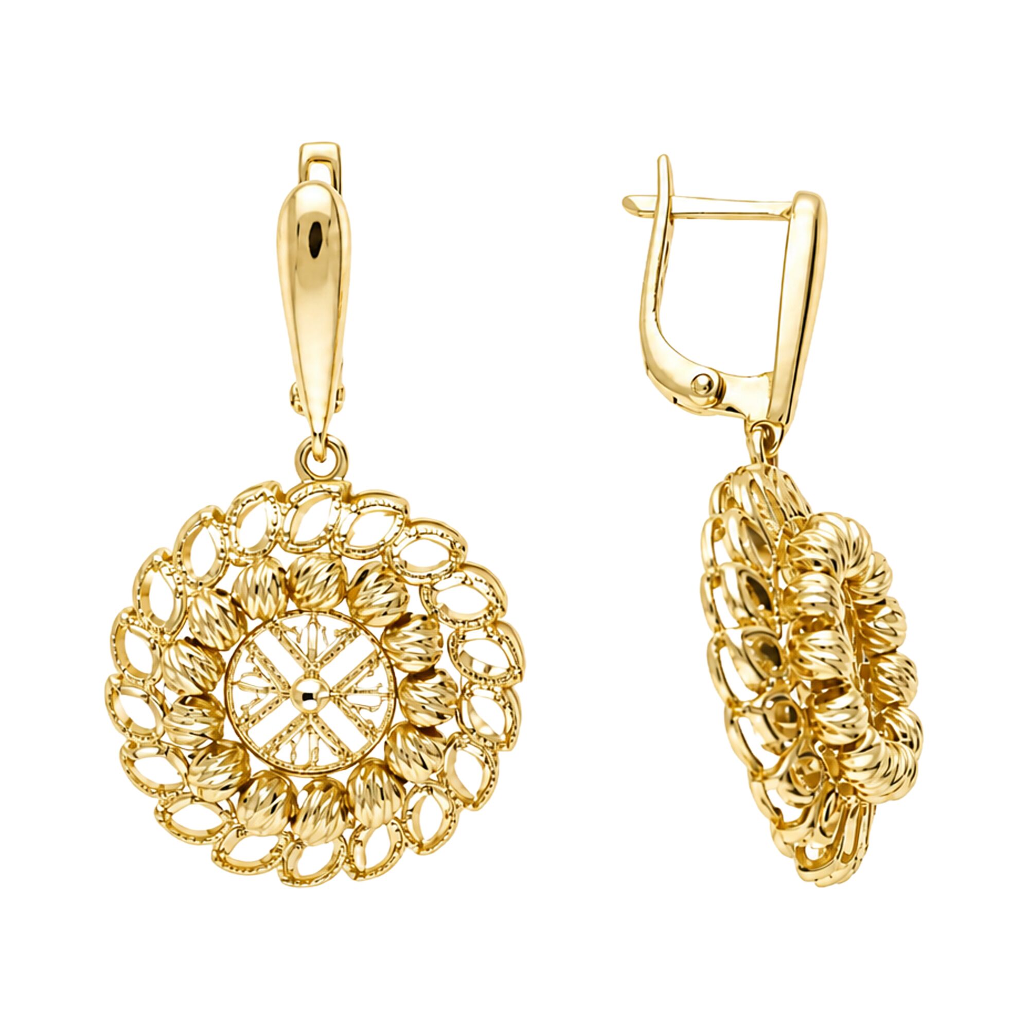 Серьги, золото, 585, 6.63г, 63052, изображение 2 | GoldMarket.kz